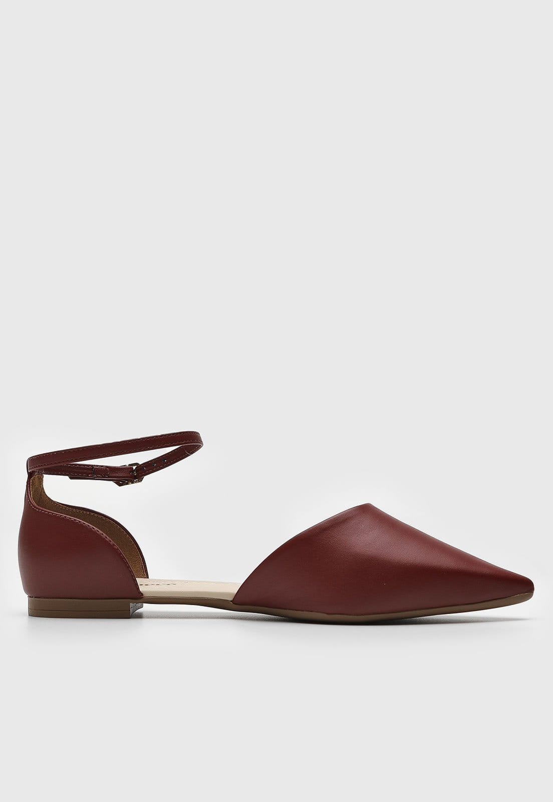 Vista 2 Sapatilha Feminina cê Bico Fino Bordô BEBECÊ vermelho