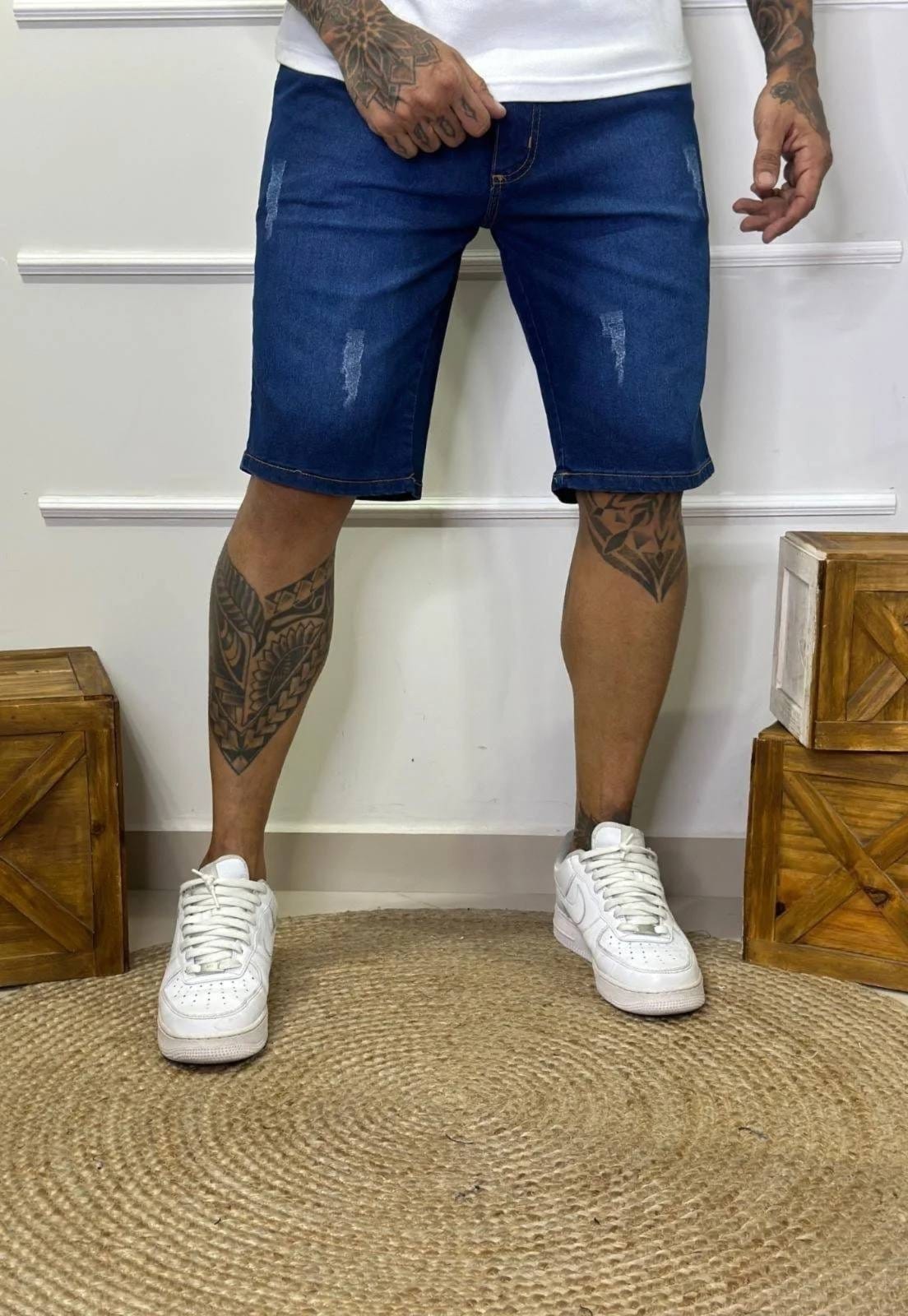 Vista 2 Bermuda Jeans Masculina Slim Tradicional ER ESTILO RENOVADO azul