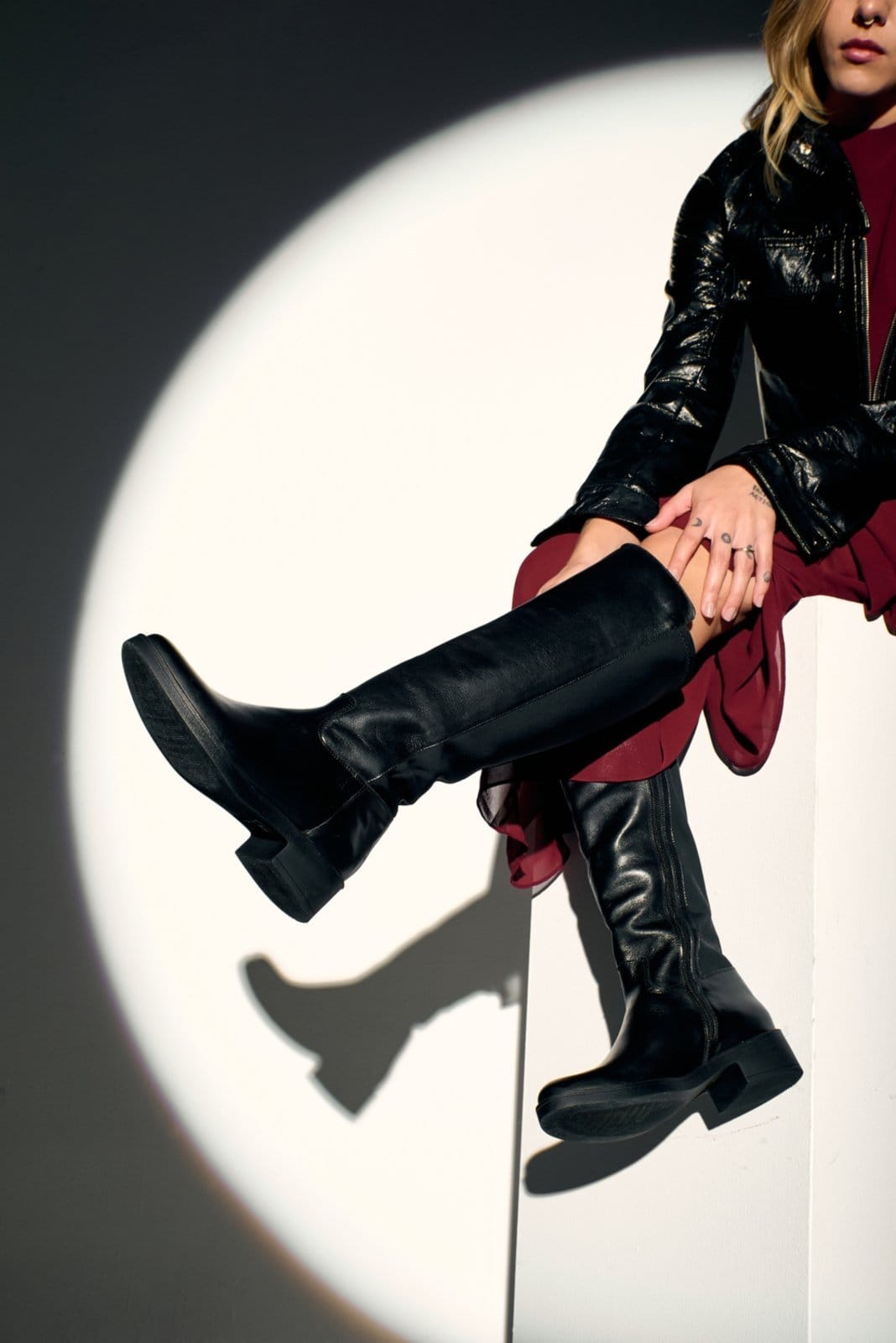 Bota Cano Longo Montaria Em Couro Conforto Maria Paula