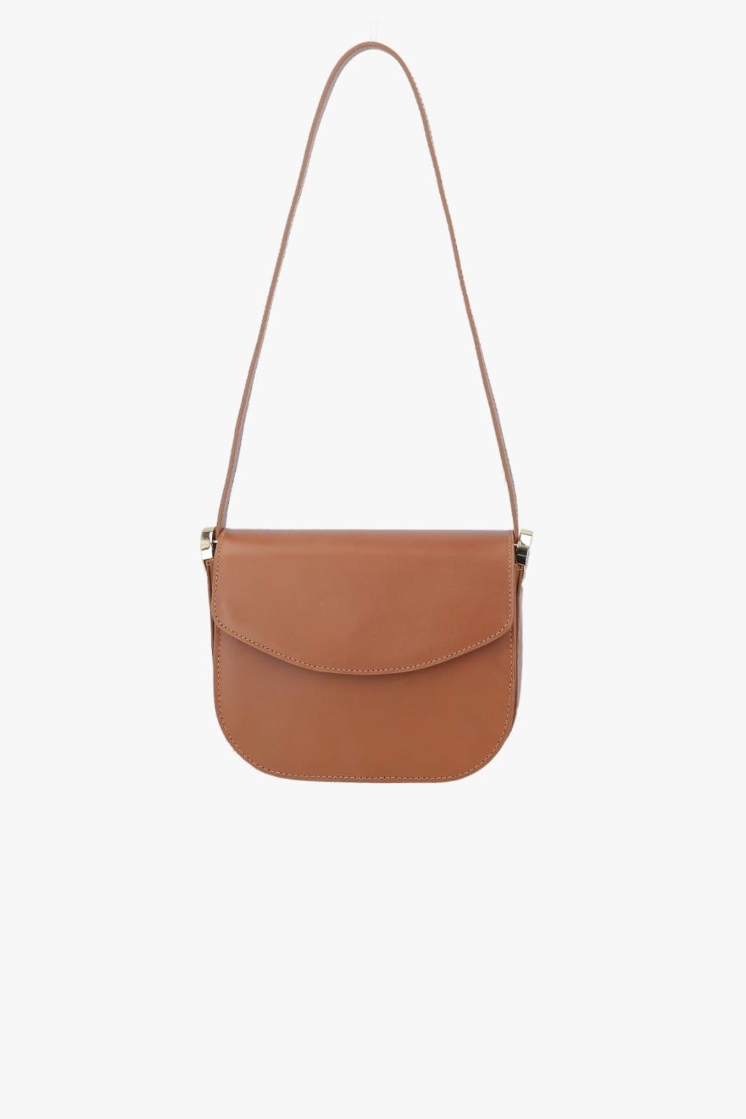 Vista principal BOLSA ESTRUTURADA DE ALÇA REGULÁVEL EM COURO Luiza Barcelos caramelo