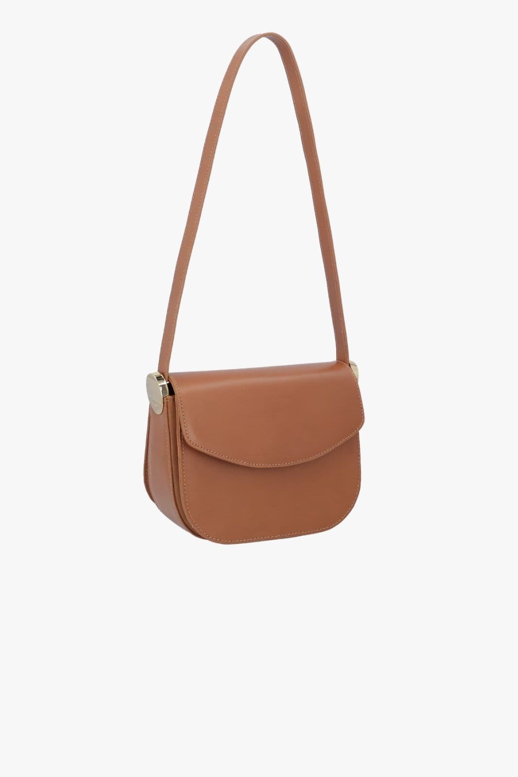 Vista 2 BOLSA ESTRUTURADA DE ALÇA REGULÁVEL EM COURO Luiza Barcelos caramelo