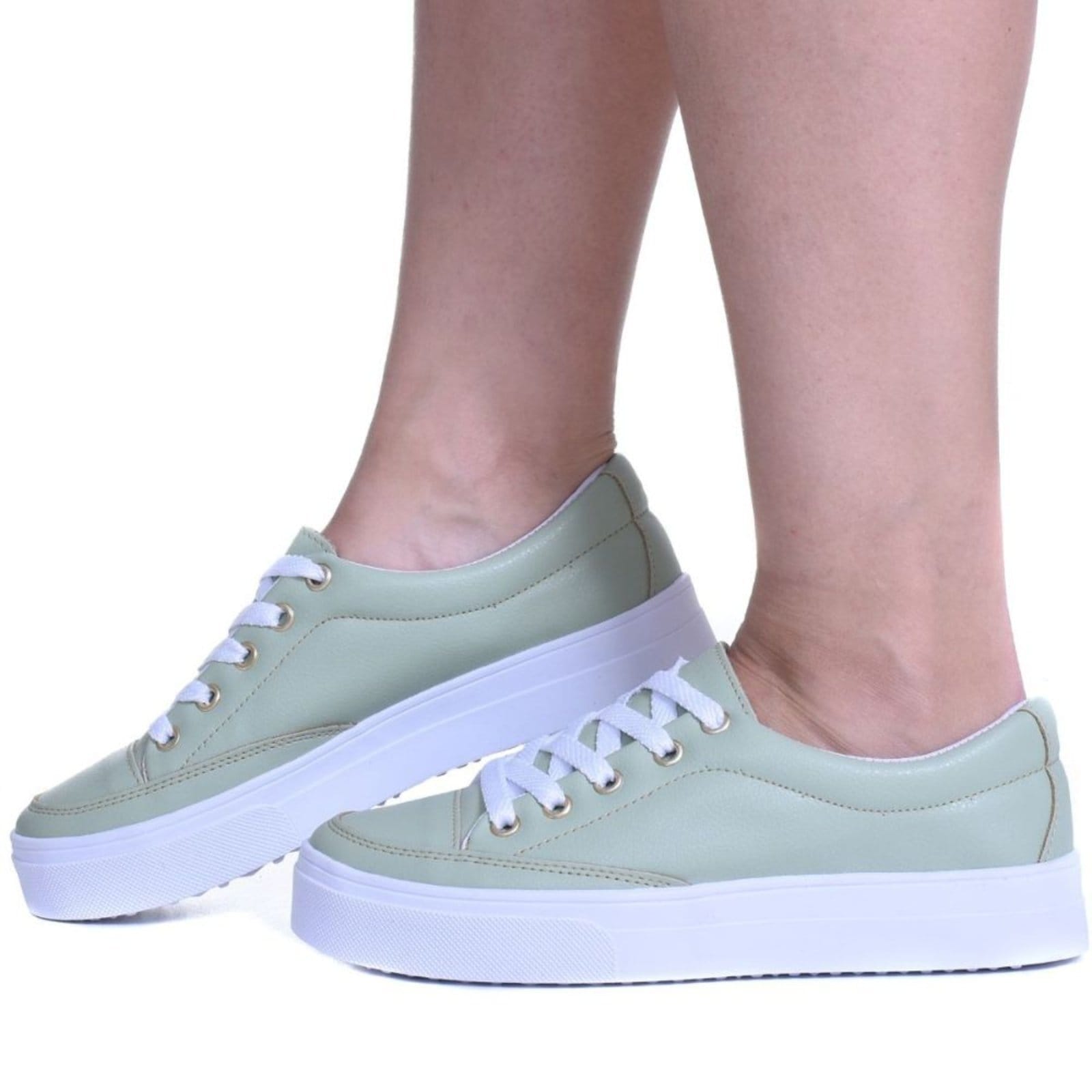 Vista principal Tênis Feminino Casual Flatform Claro ROMEU E JULIETA SHOES verde