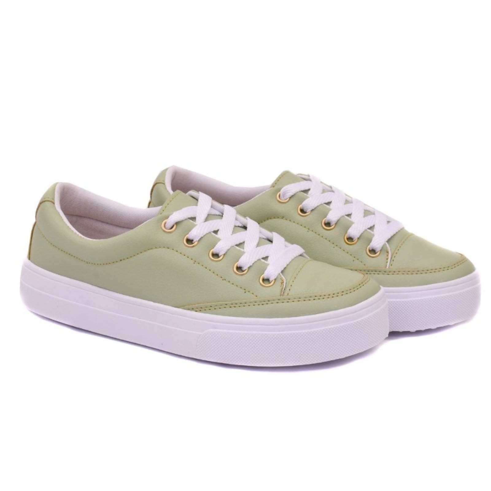 Vista 2 Tênis Feminino Casual Flatform Claro ROMEU E JULIETA SHOES verde