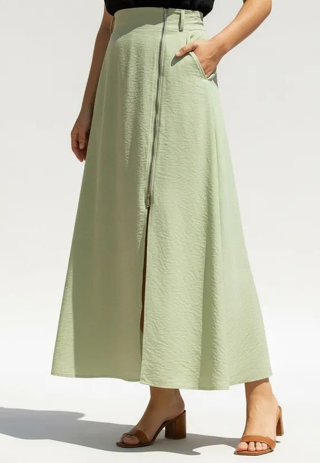 Saia Cabanafree Midi com Zíper Menta - 2