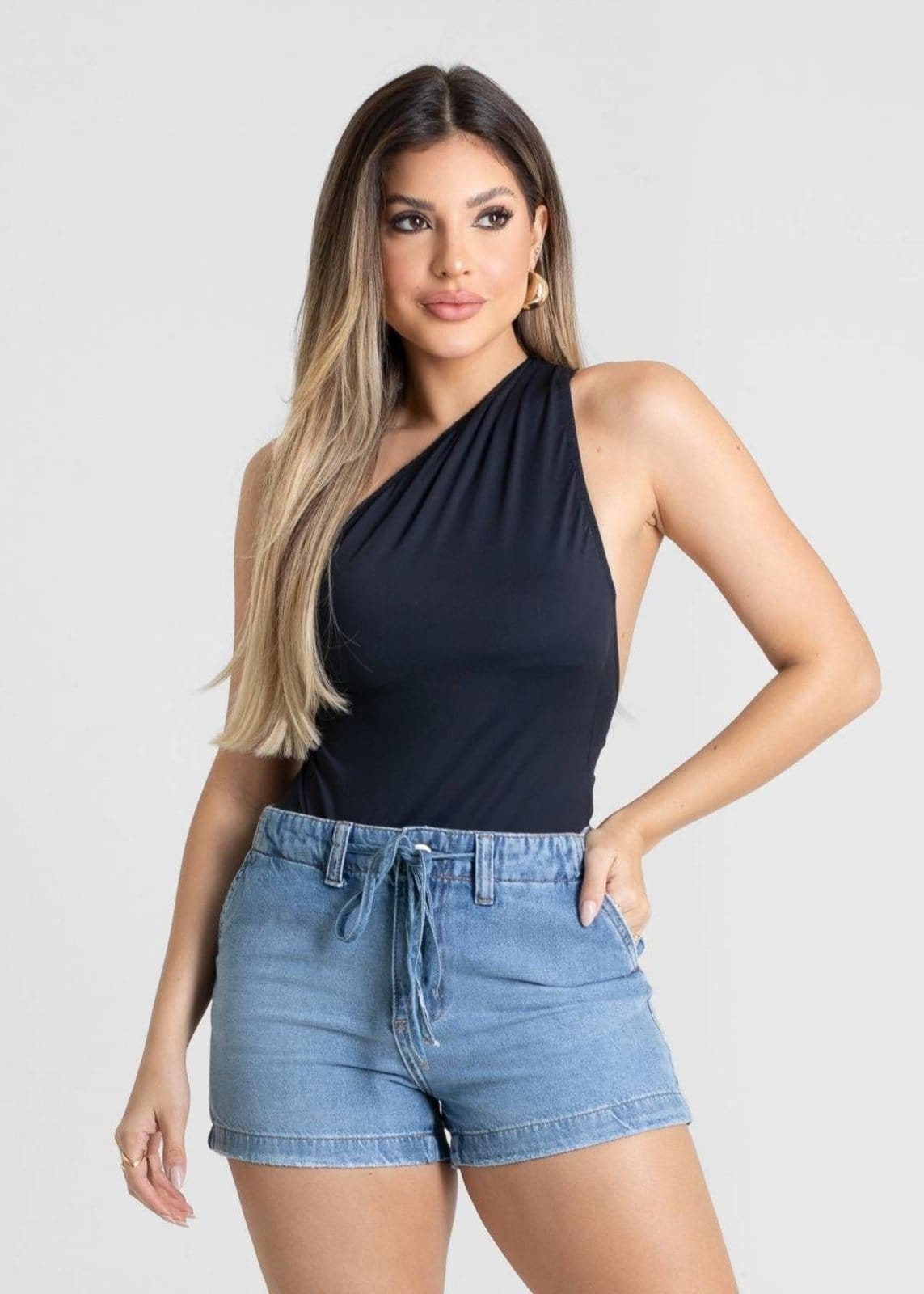 Vista 2 Shorts Jeans Sawary - 280729 Sawary azul