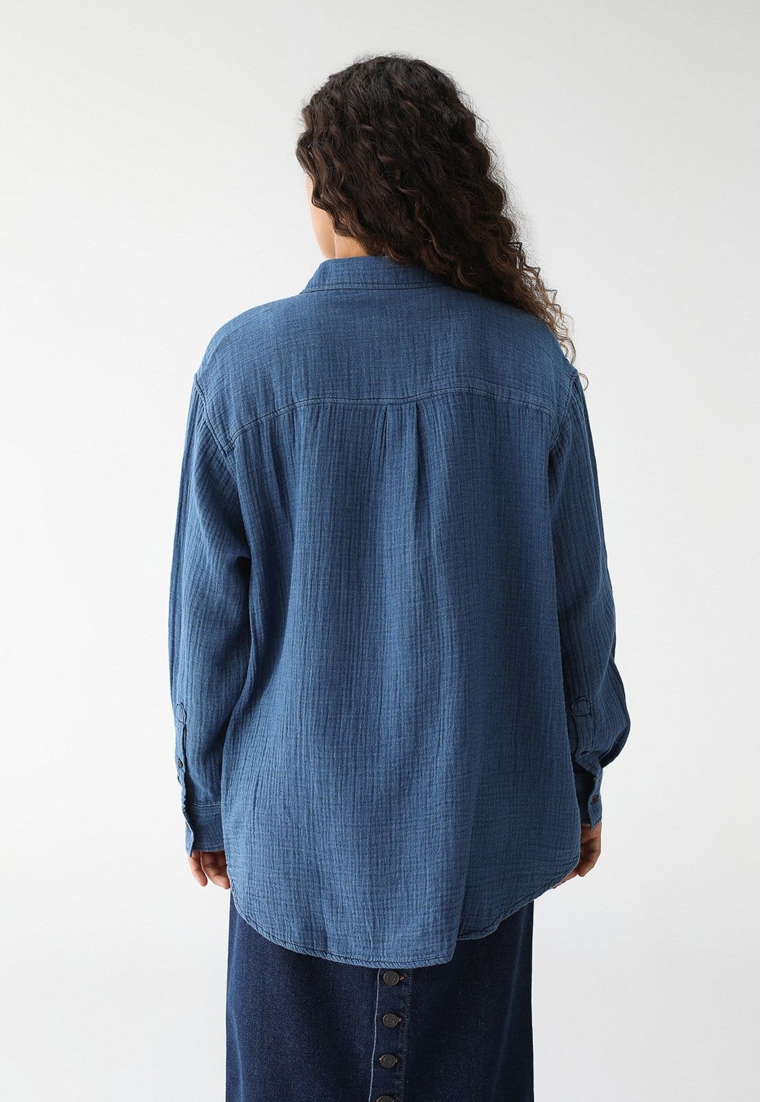 Vista 2 Camisa GAP Ampla Texturizada GAP azul