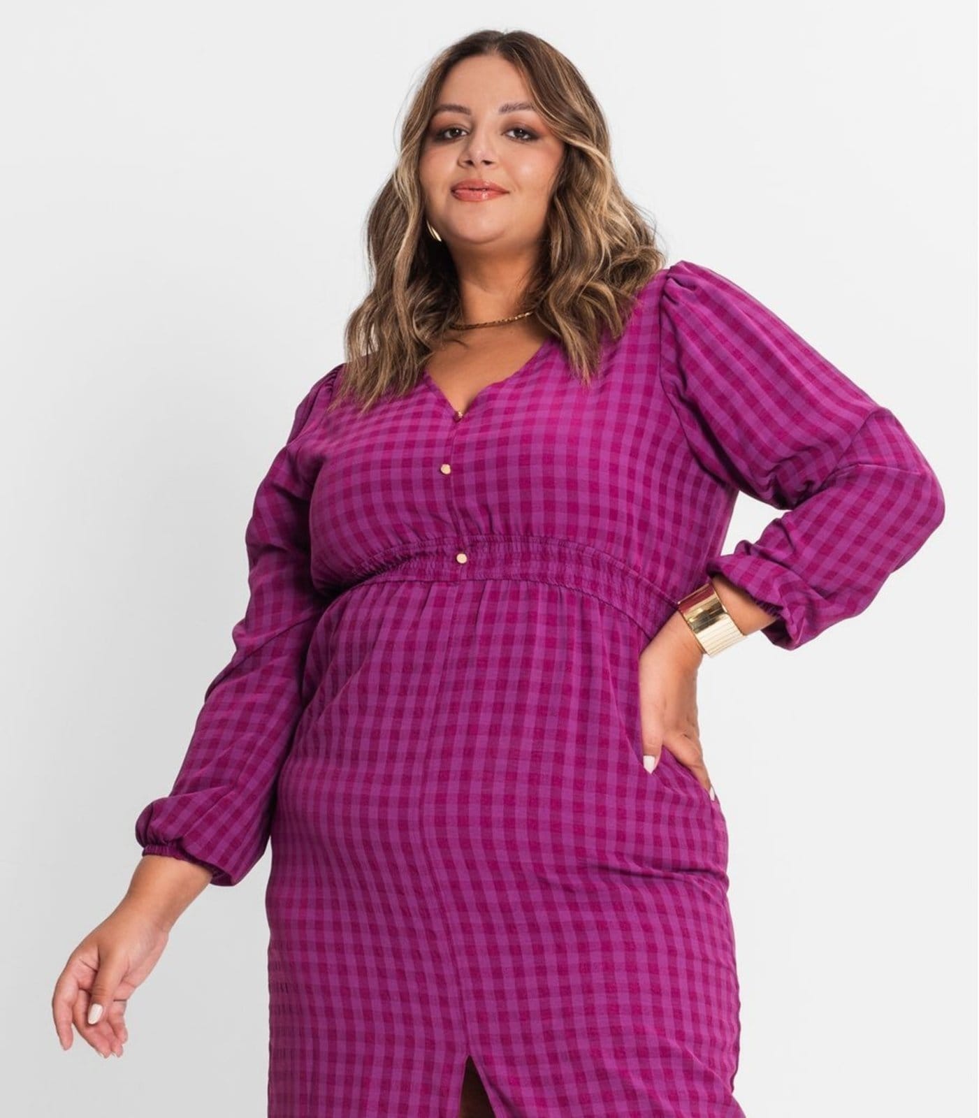 Vista 2 Vestido Plus Size Em Air Flow Secret Glam Secret Glam roxo