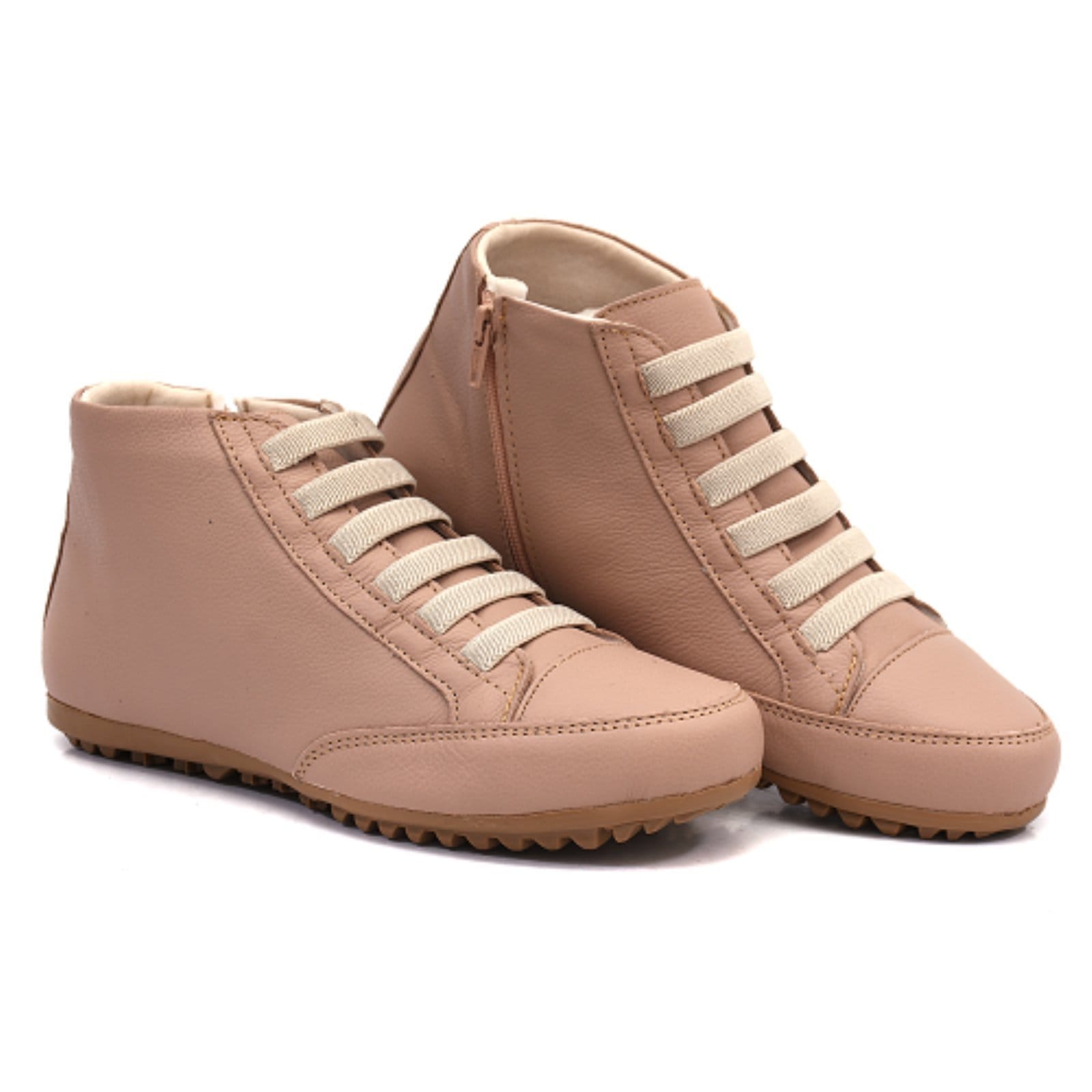 Bota Feminina de Couro Cano Curto Sem Salto