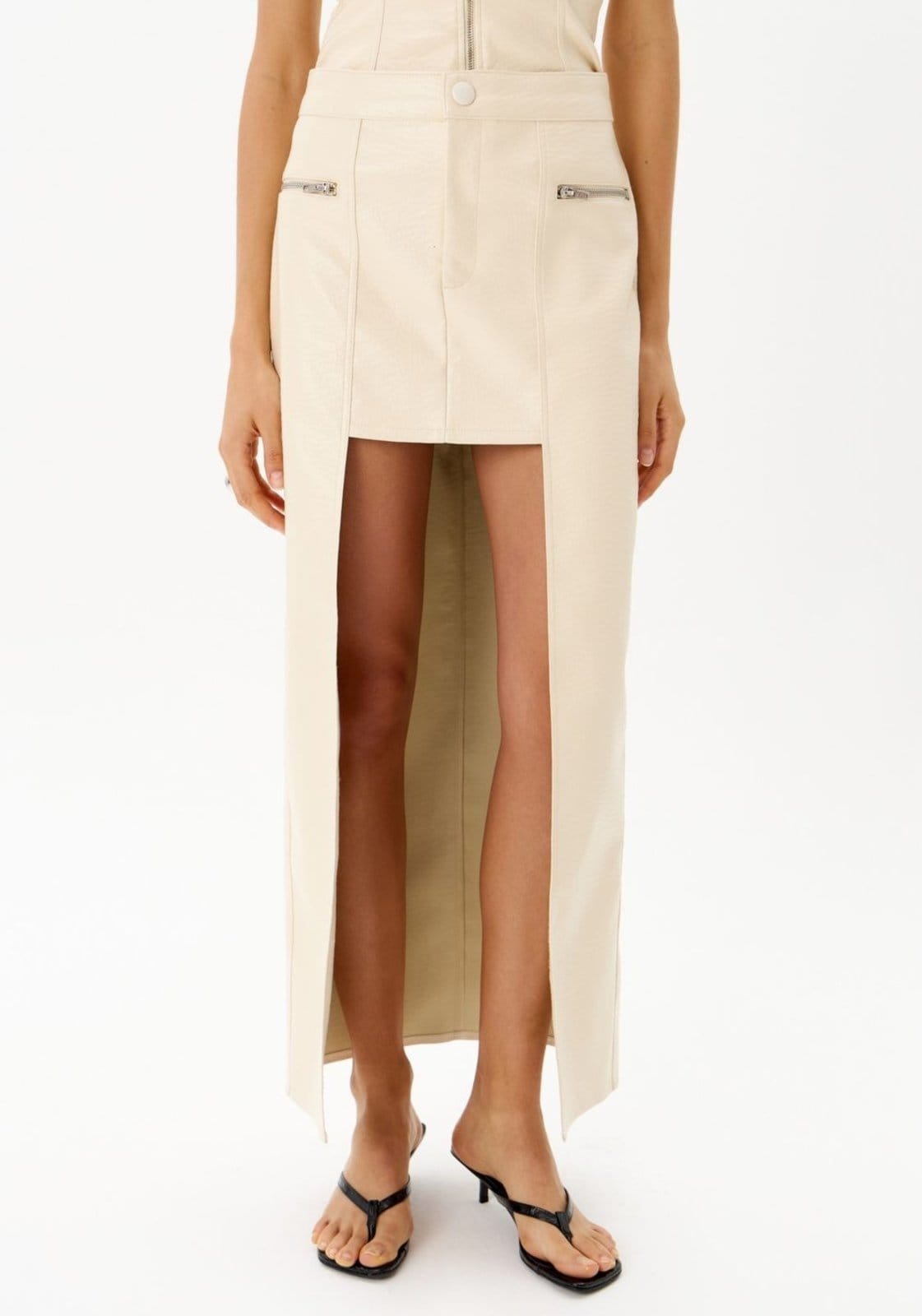 Vista 2 Saia Super Midi Mullet Cintura édia My Favorite Things branco