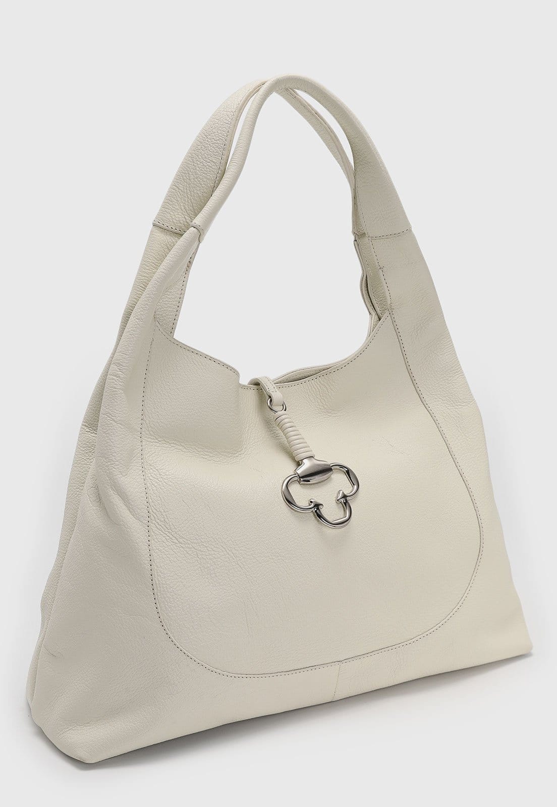 Vista 2 Bolsa Feminina Capodarte Grande Detalhe Metálico Off-White Capodarte off-white white