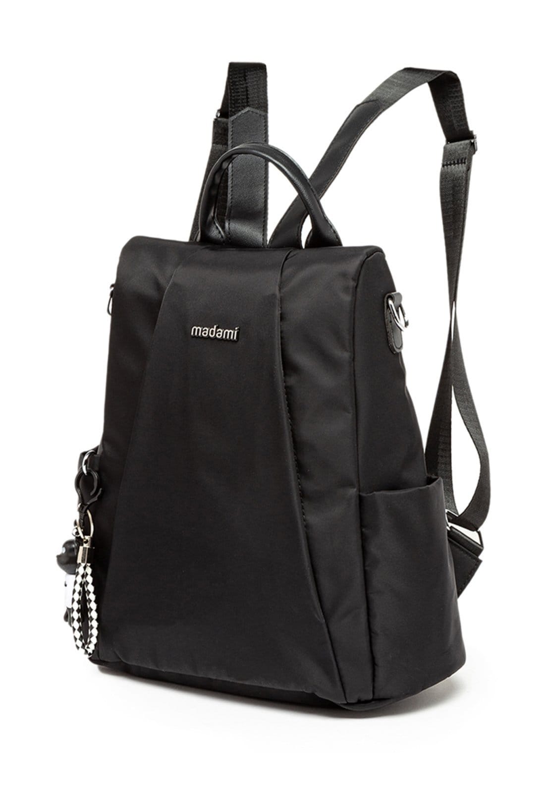 Vista 2 Mochila Feminina Casual Passeio Bolsa Antifurto Espaçosa Resistente Madami preto