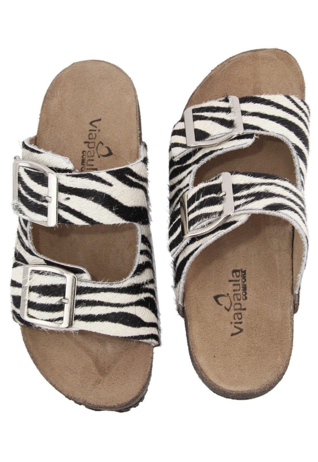 Vista 2 Infantil - Papete Sandália em Couro Acolchoada Maria Paula MARIA PAULA zebra