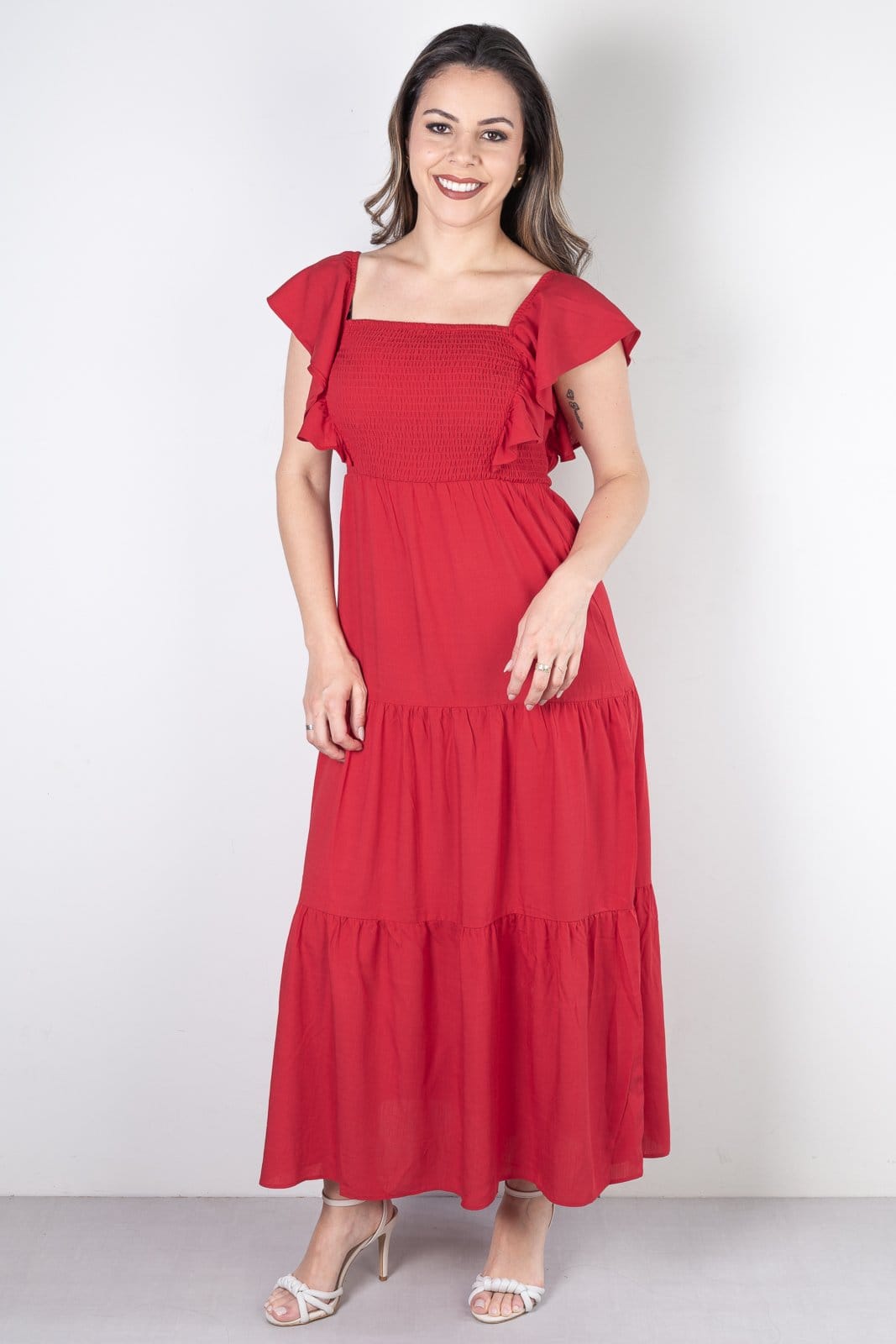 Vestido Enluaze Feminino Viscose Slub Lastex 51683