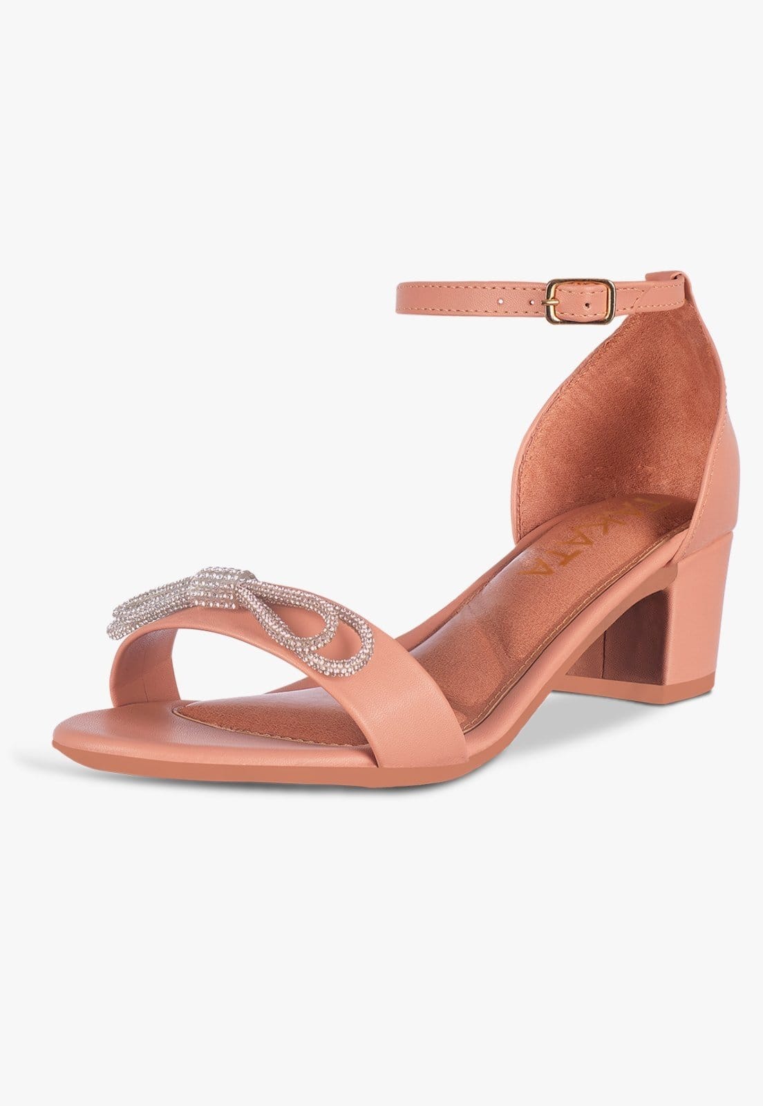 Sandália Feminina Salto Bloco Grosso Quadrado Baixo Sapato Laço Cristal Moderna Festa