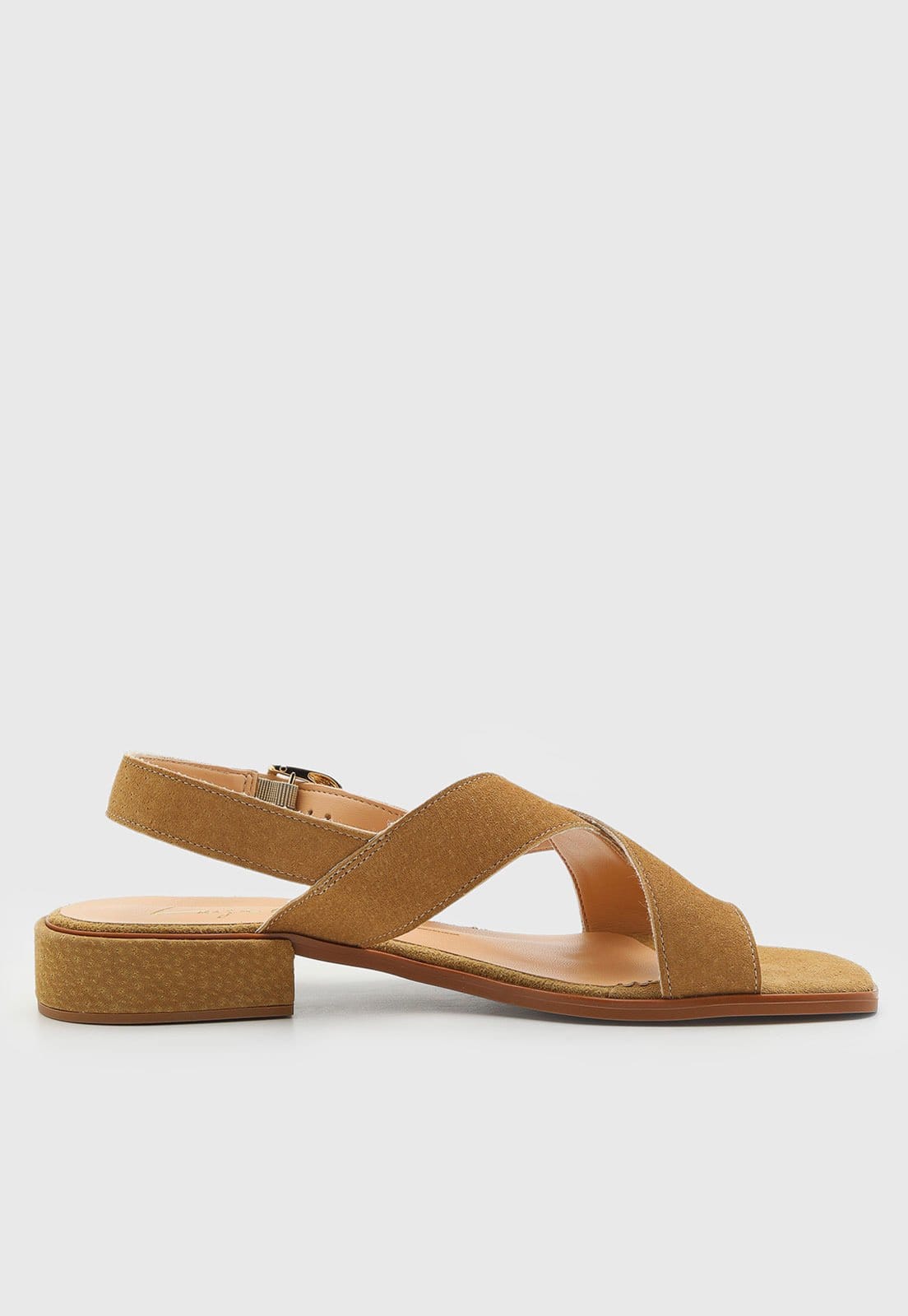 Vista 2 Rasteira Feminina Luiza Barcelos Tiras Cruzadas Luiza Barcelos caramelo