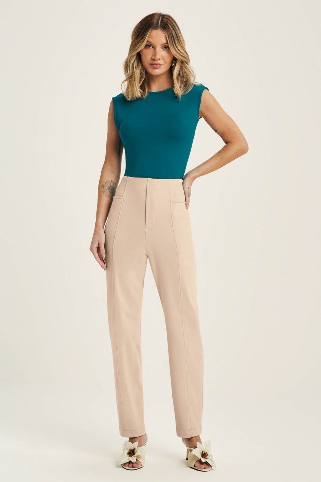 Calça Feminina Casual Moletom Ponto Roma Marialícia