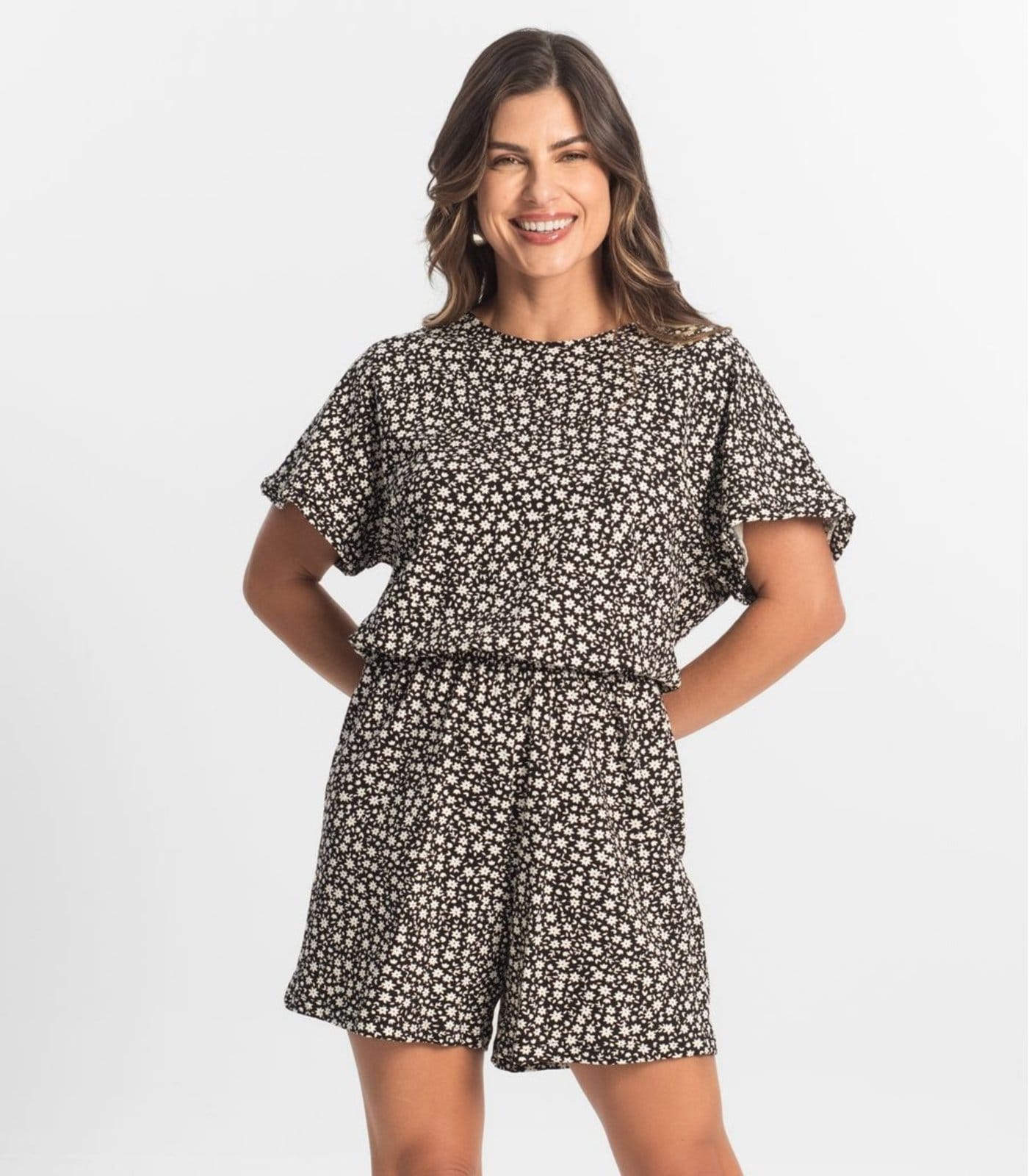 Vista 2 Macaquinho Feminino Molicotton Select Select preto