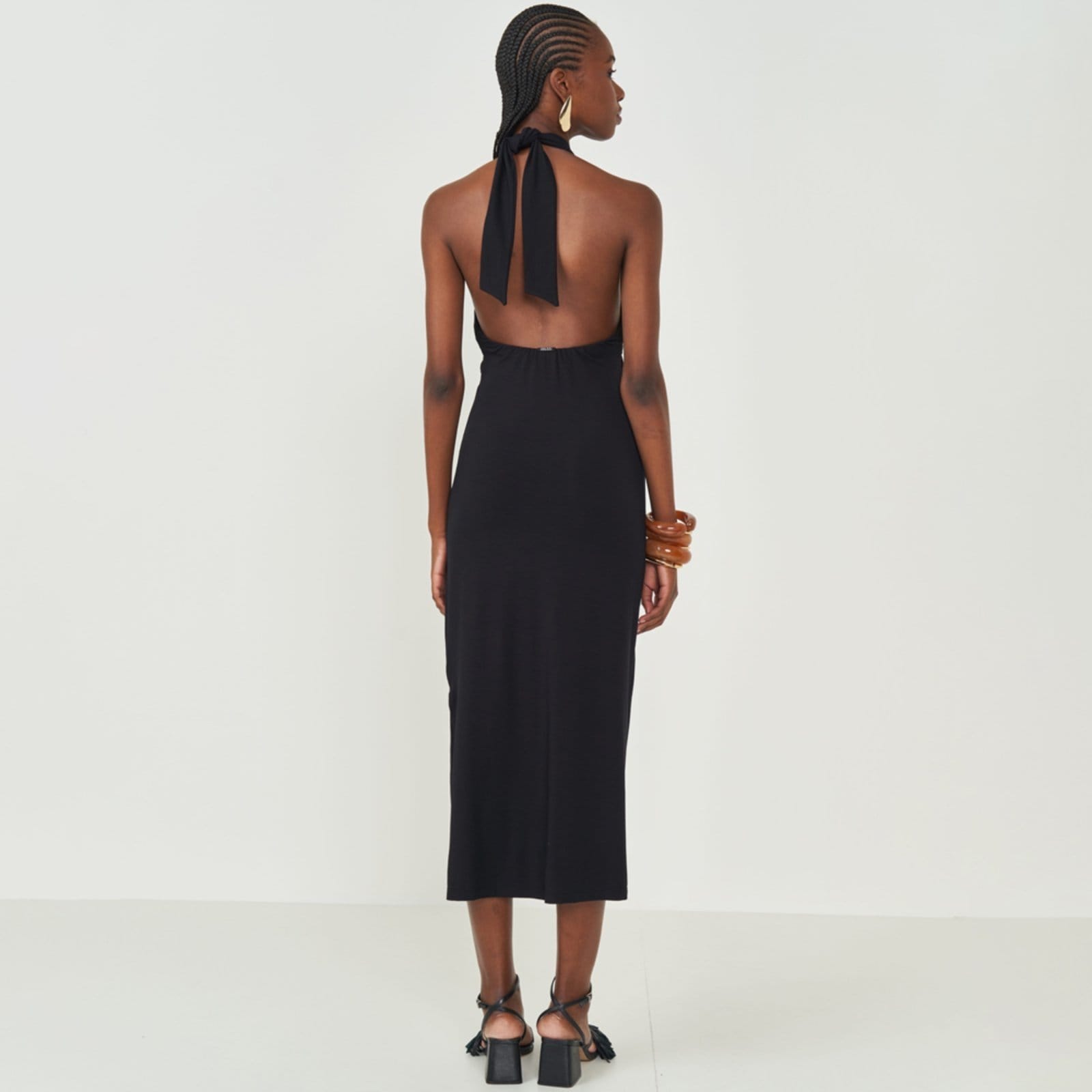 Vista 2 Vestido Mid Colcci Faixa Ve26 Feminino Colcci preto