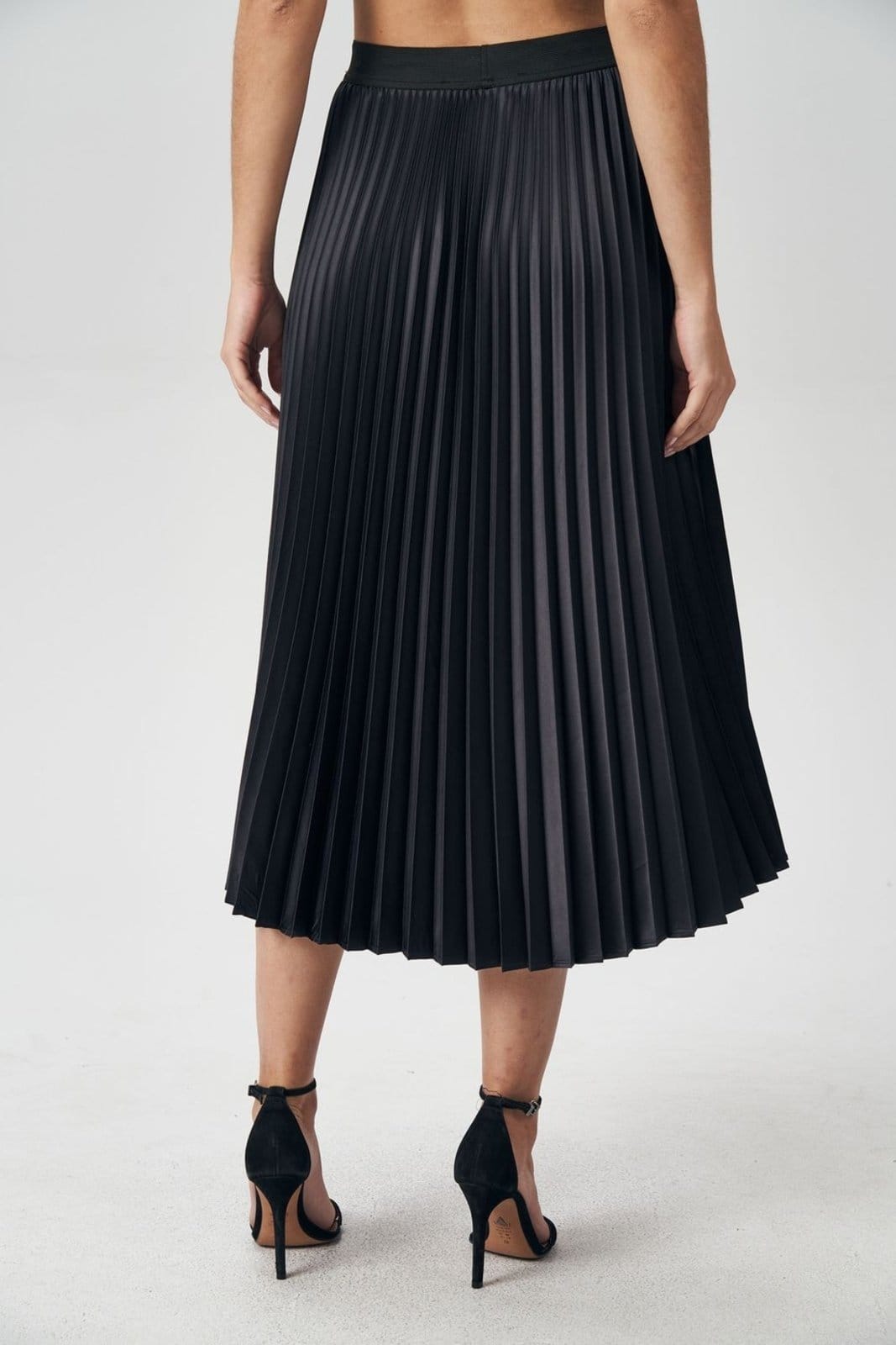 Saia Plissada Midi Acetinada Feminina Acostamento - 2