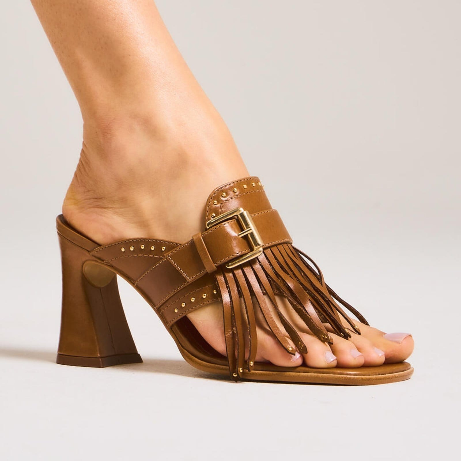 Vista 2 Tamanco Couro Salto Médio Cecconello 2888001-1 Cecconello marrom