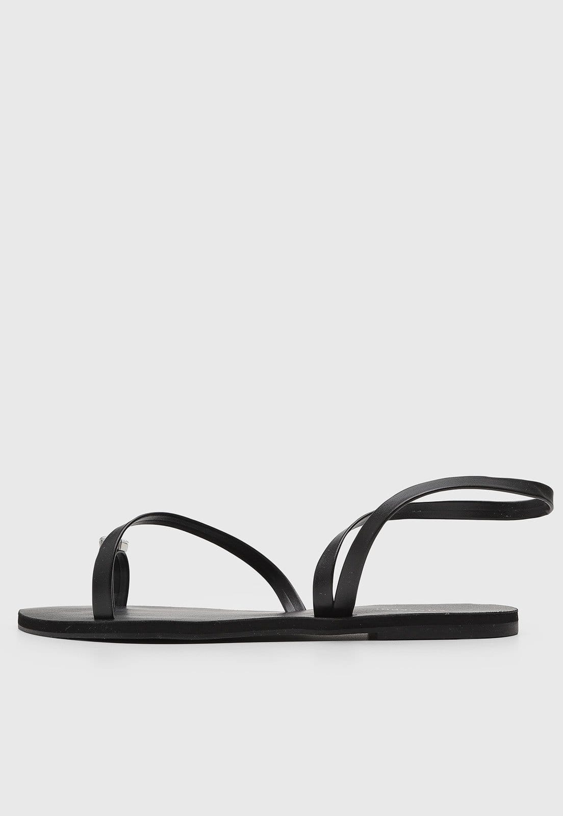 Vista principal Rasteira Feminina Anacapri Tiras Finas Preta Anacapri preto