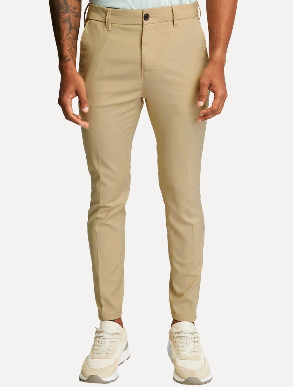 Vista 2 Calça King & Joe Masculina Alfaiataria Elastano Easytech Paper King & Joe cáqui