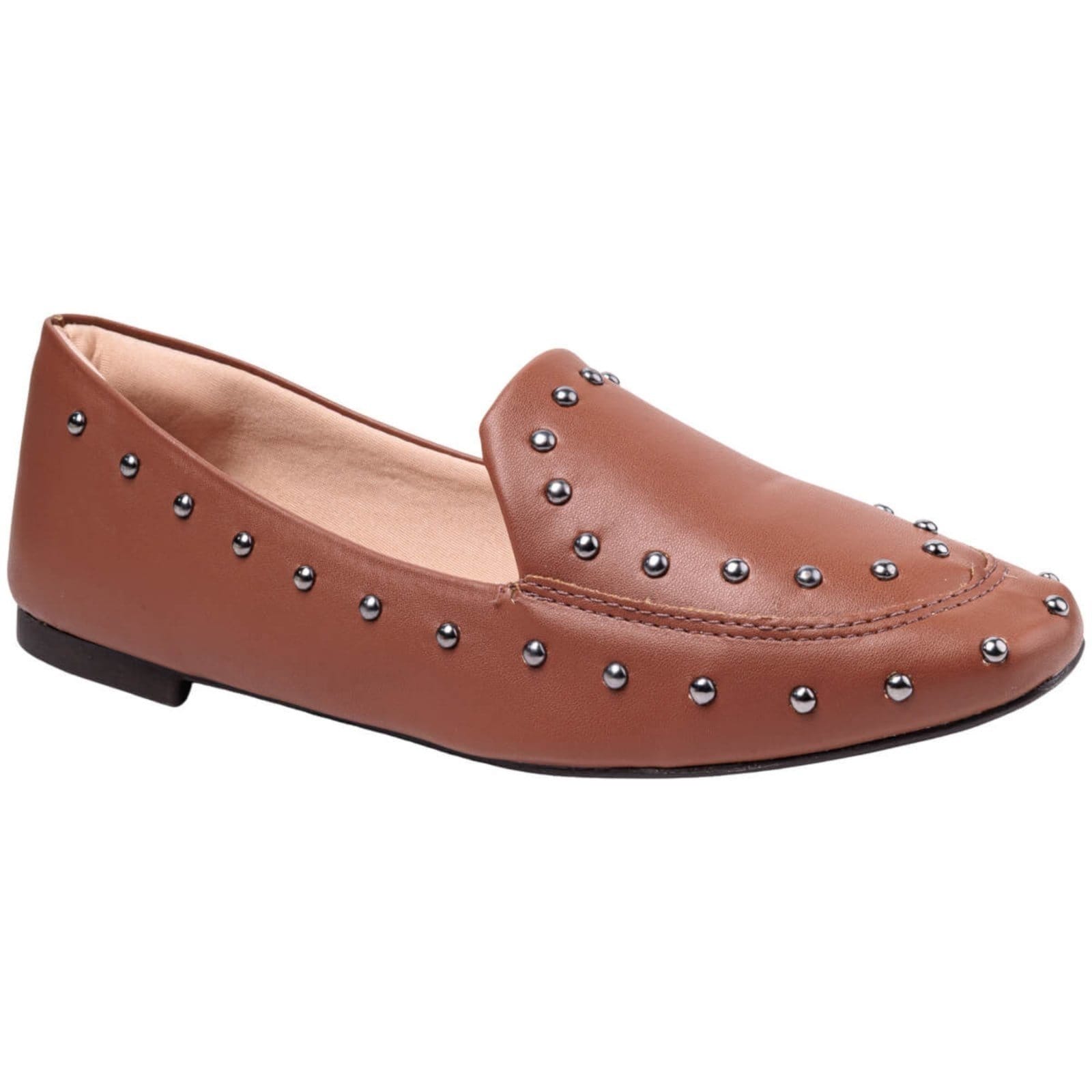 Sapatilha Mocassim Feminino Loafer Slipper Com Tachas Casual Confortável Via Angel 9303
