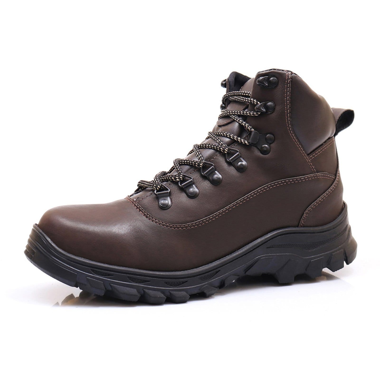 Vista 2 Bota Masculina Épico Adventure Coturno Cano Curto Sola Resistente Confortável Marrom Kit Com Carteira ÉPICO CALÇADOS café