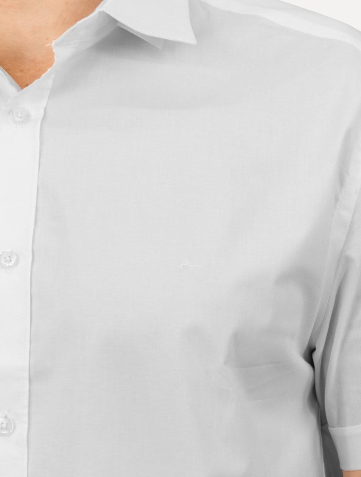 Vista 2 Camisa Aramis Masculina Manga Curta Slim Stretch Tricoline Branca Aramis branco