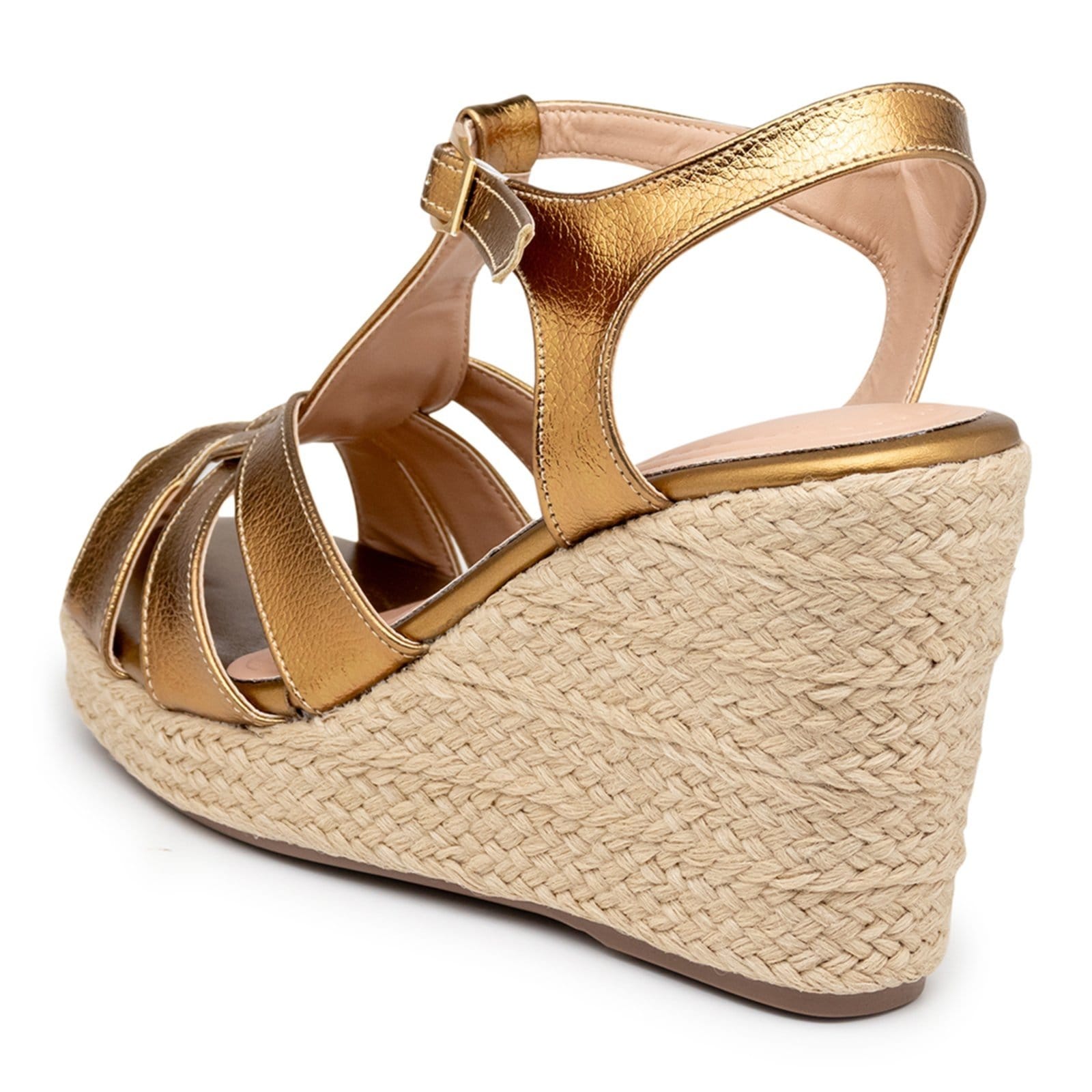 Vista 2 Sandalia Anabela Plataforma Cisal 190100 Floater Flor da Pele bronze