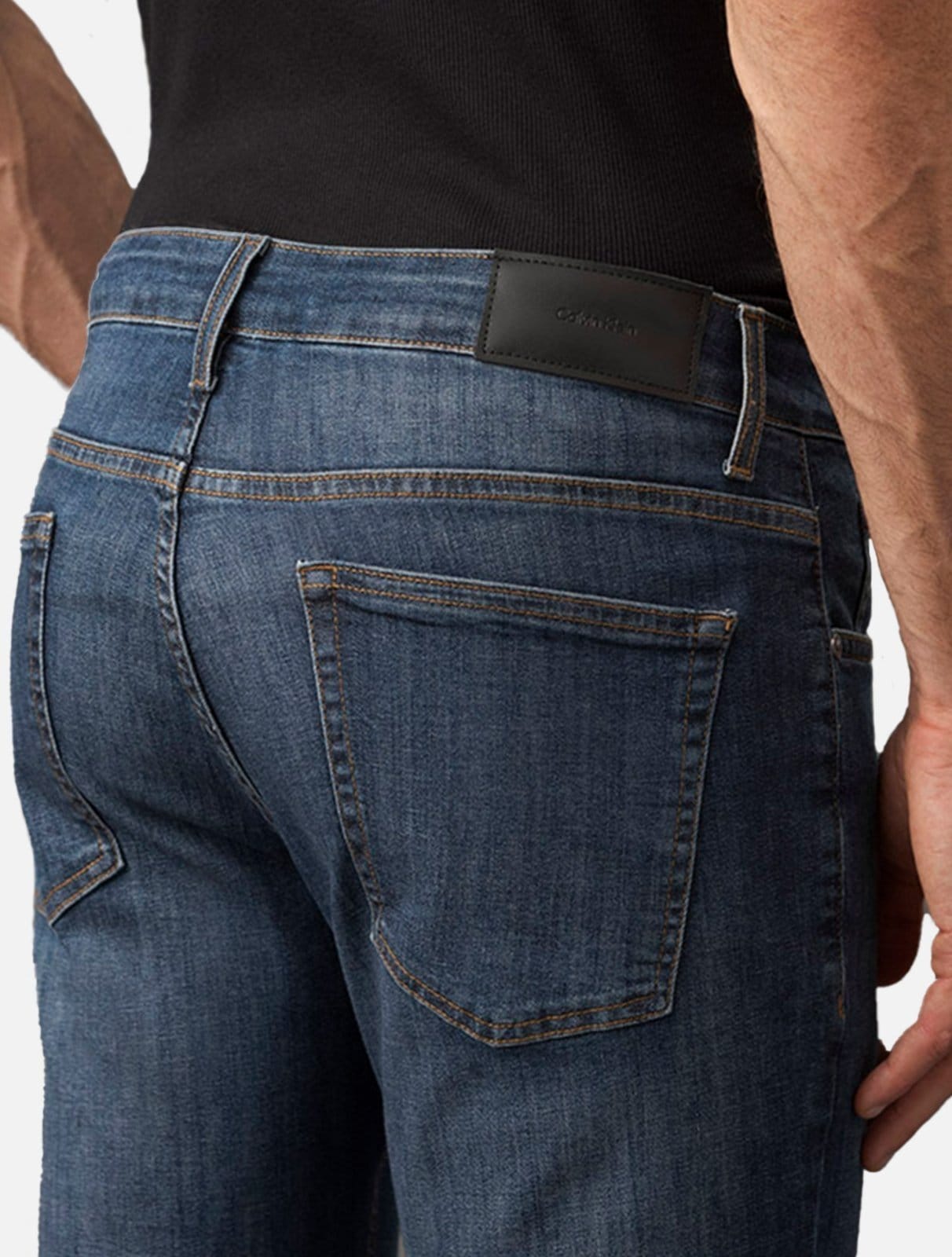 Vista 2 Calça Calvin Klein Jeans Slim Escuro Calvin Klein azul