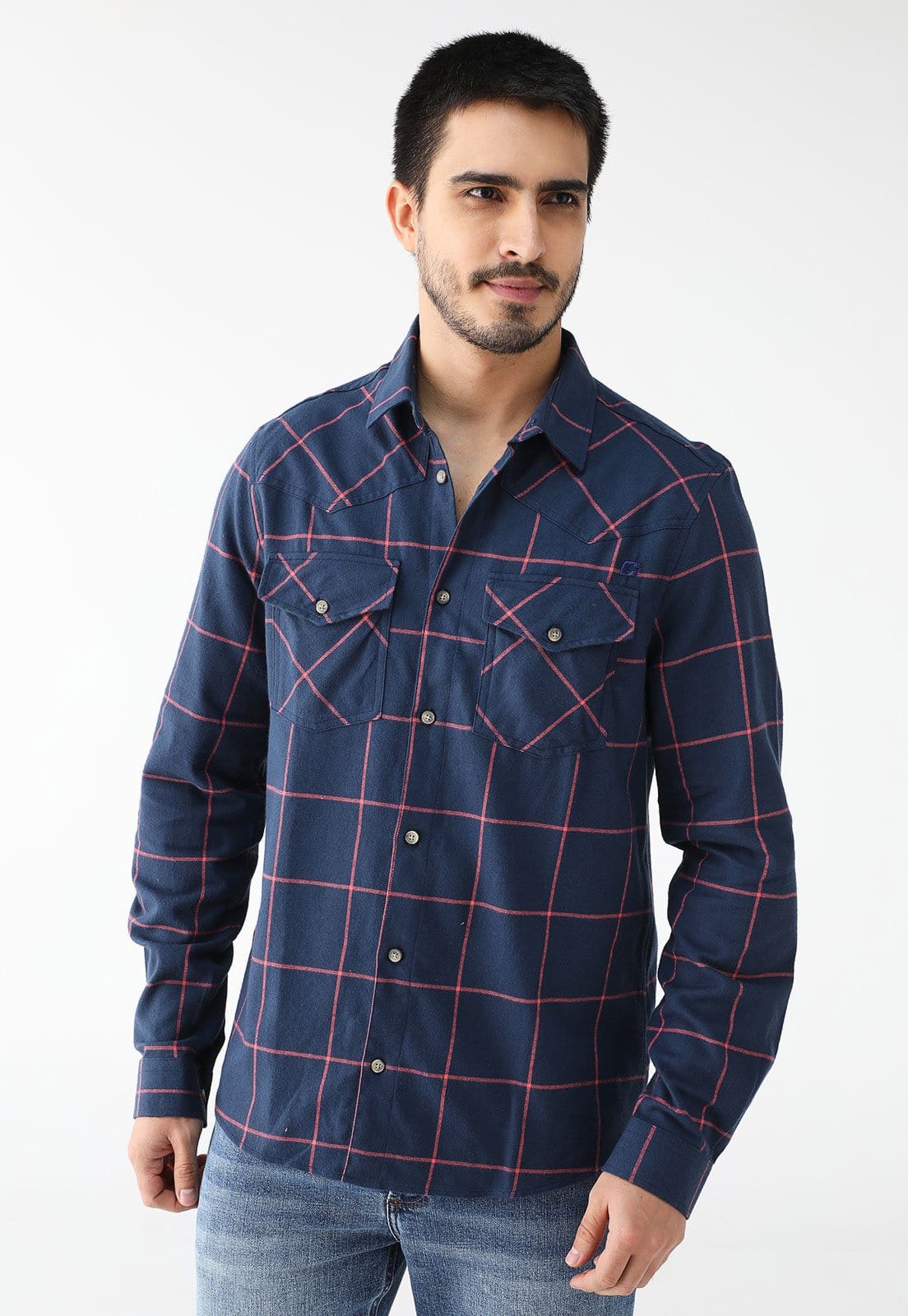 Camisa Colcci Reta Xadrez Azul-Marinho