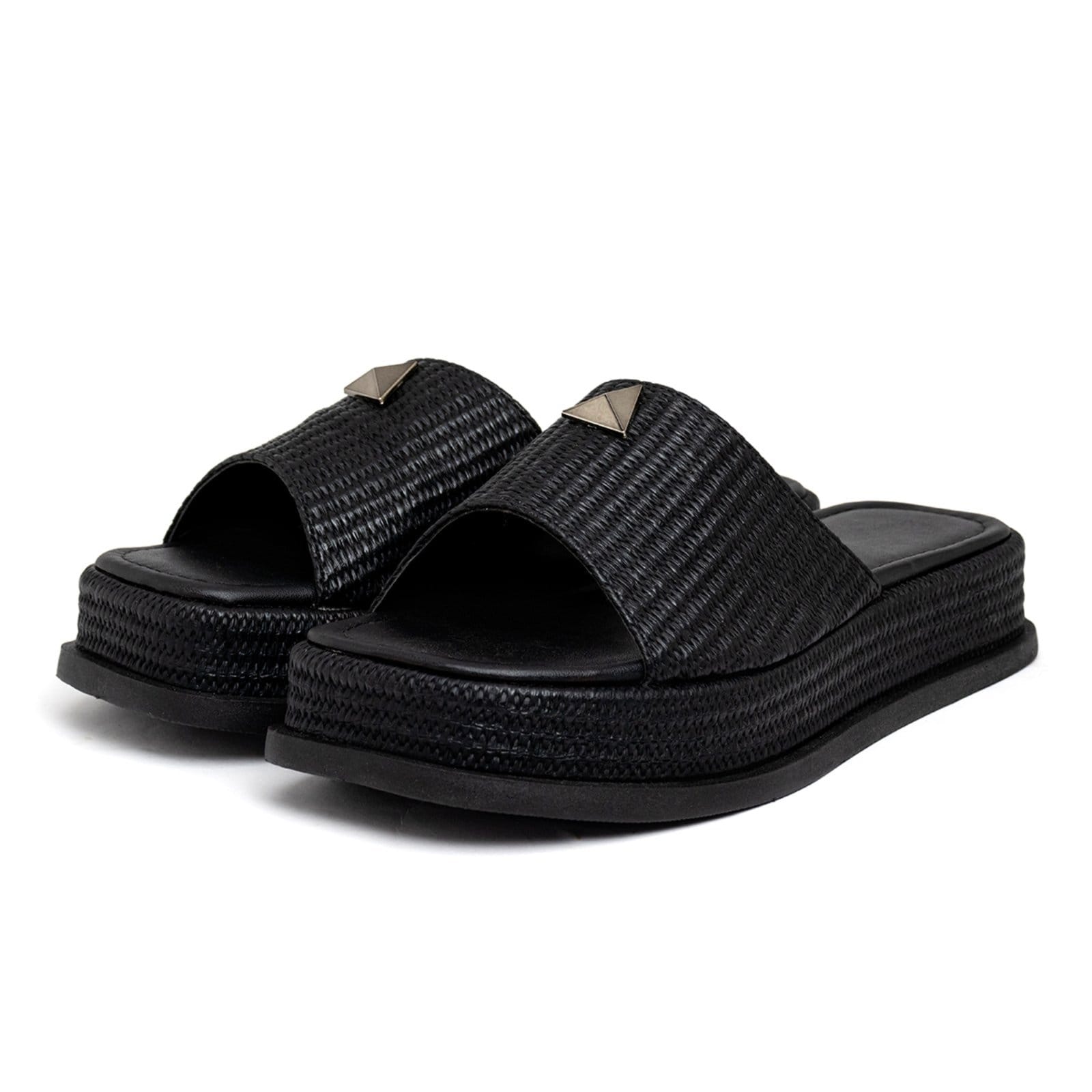 Tamanco Feminino Flatform Plataforma 23413 Rafia