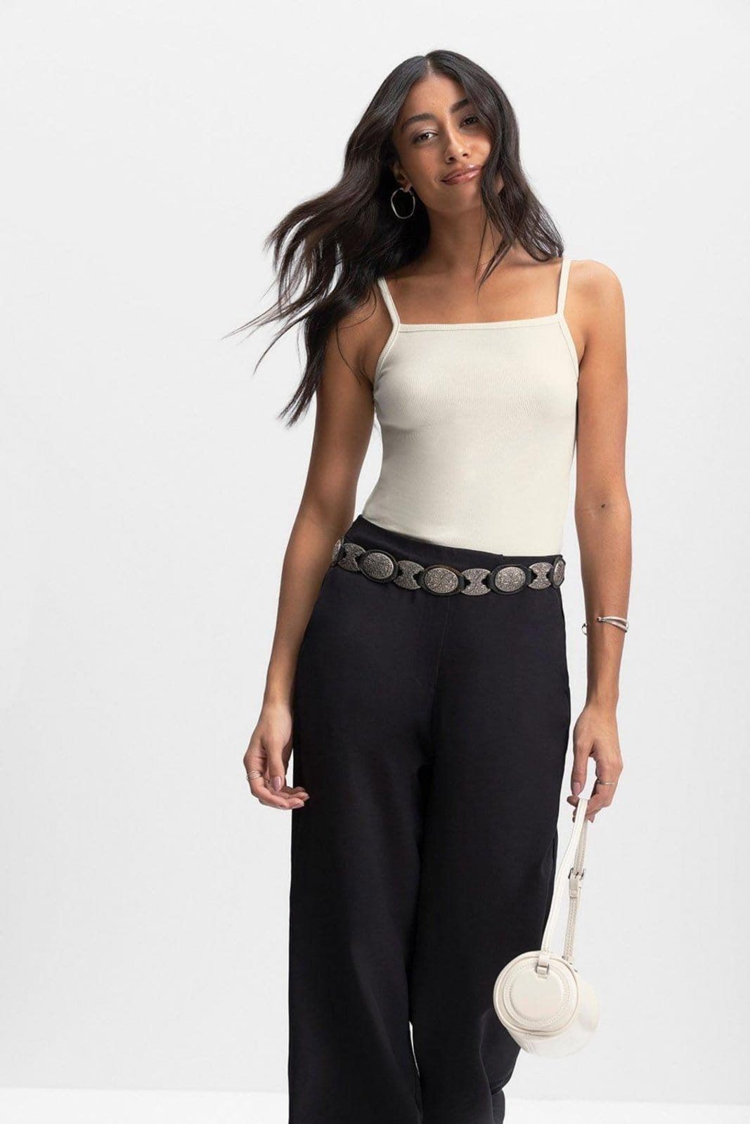 Vista 2 Blusa Feminina Regata Canelada Essendi Natural Off-white Essendi off-white natural