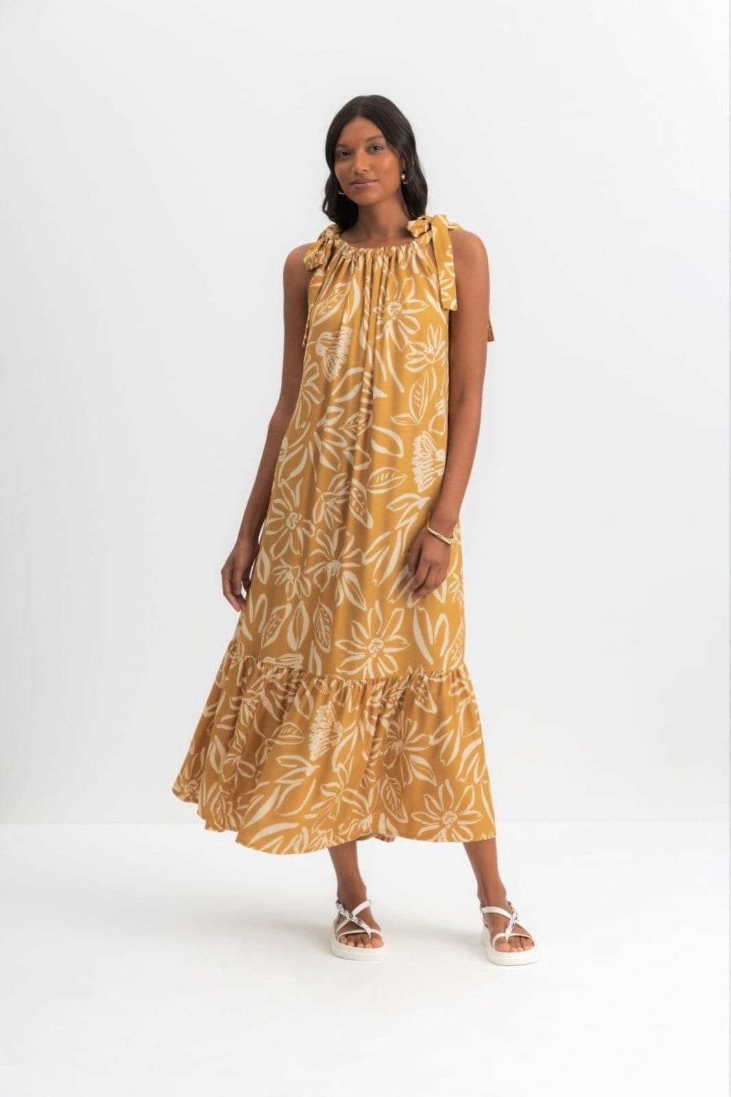 Vestido Longo Feminino Floral Essendi Médio