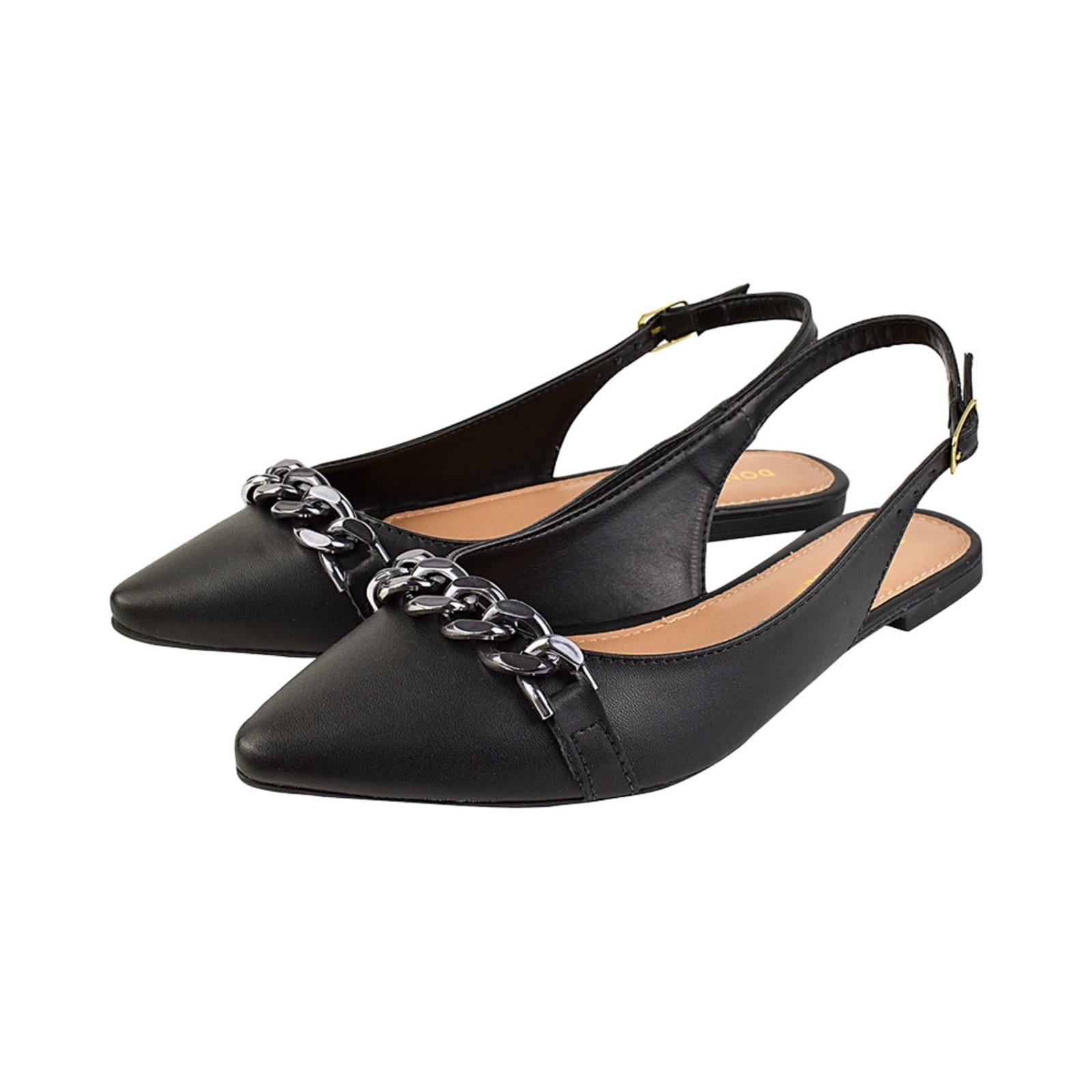 Sapatilha Feminina Bico Fino Mule Slingback CM Calçados Corrente