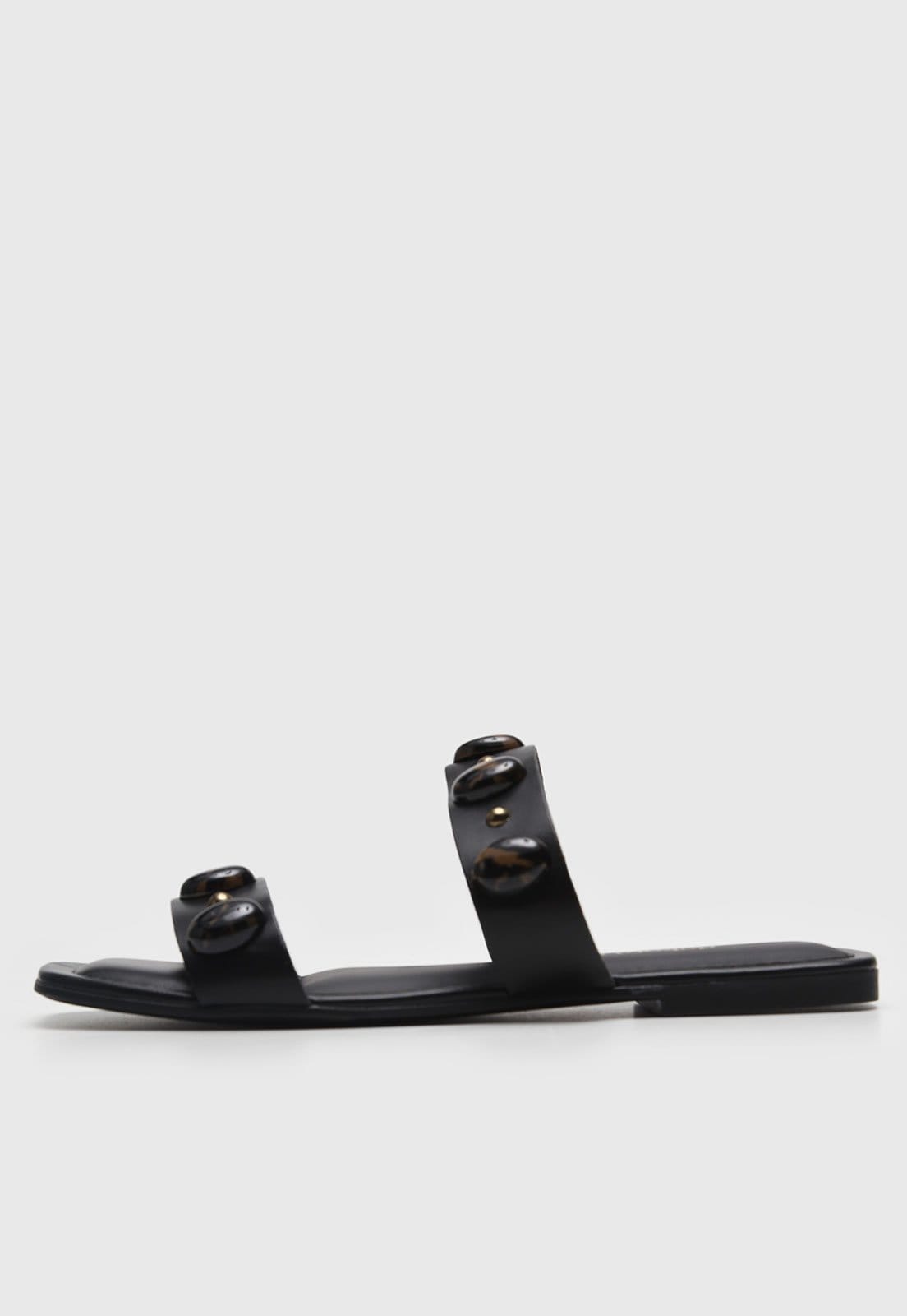 Rasteira Feminina Dakota Pedrarias Preta