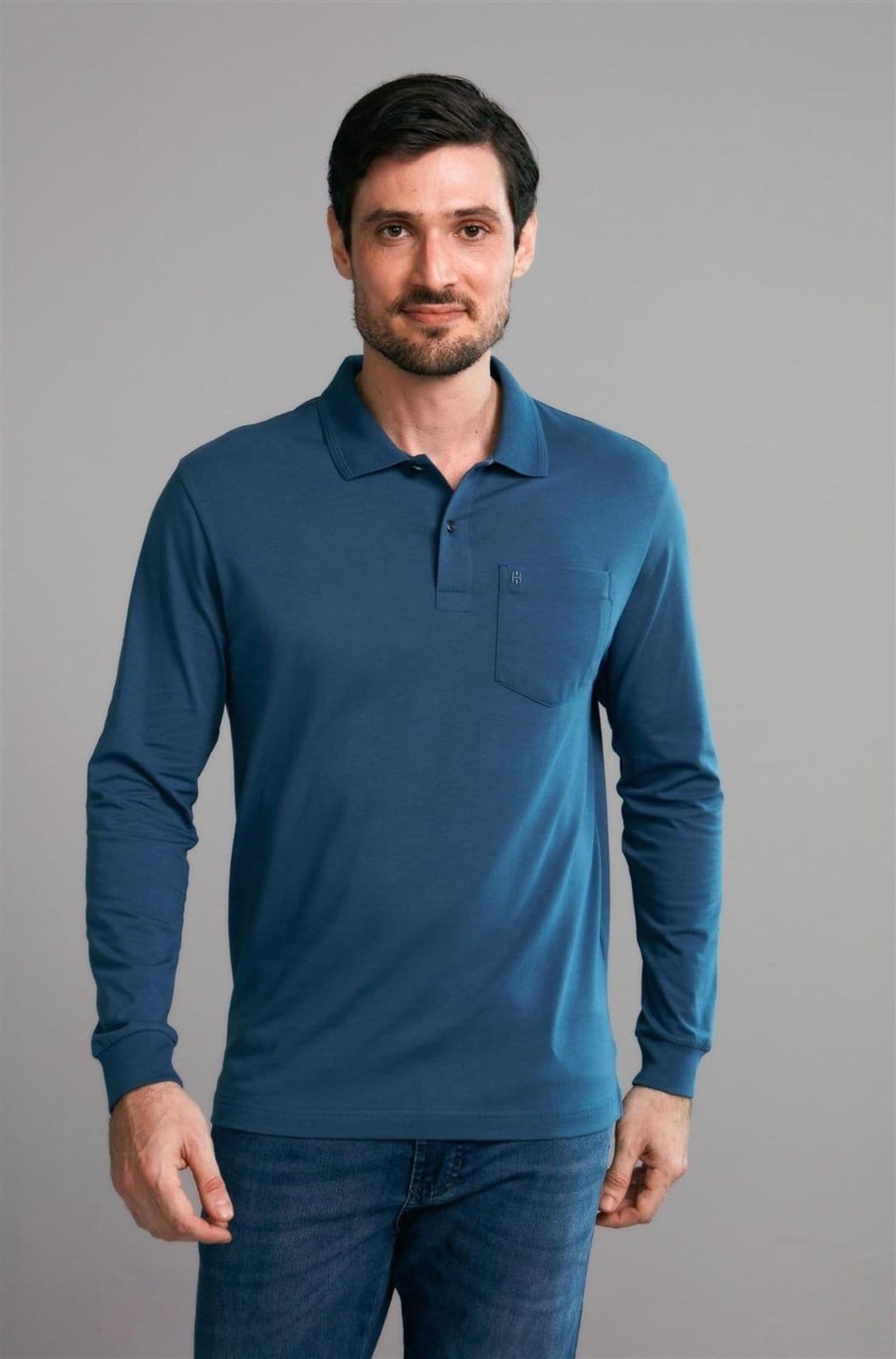 HIGHSTIL Polo Manga Longa com Bolso Comfort Premium Noturno