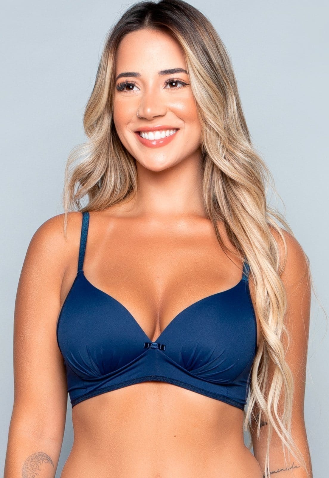 Vista principal Sutiã Vekyo com Bojo Molinho Flex sem Arco Soft Marinho VEKYO azul