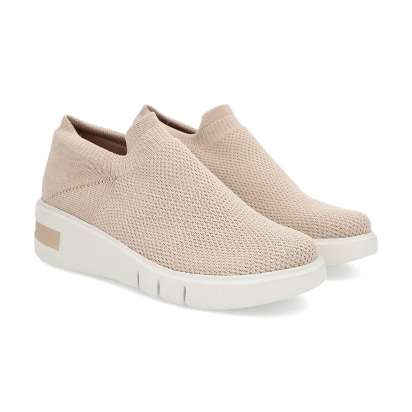 Vista 2 Tênis Usaflex Feminino Slip On Tricot Detalhe Sola Casual AM01004 Usaflex vinho