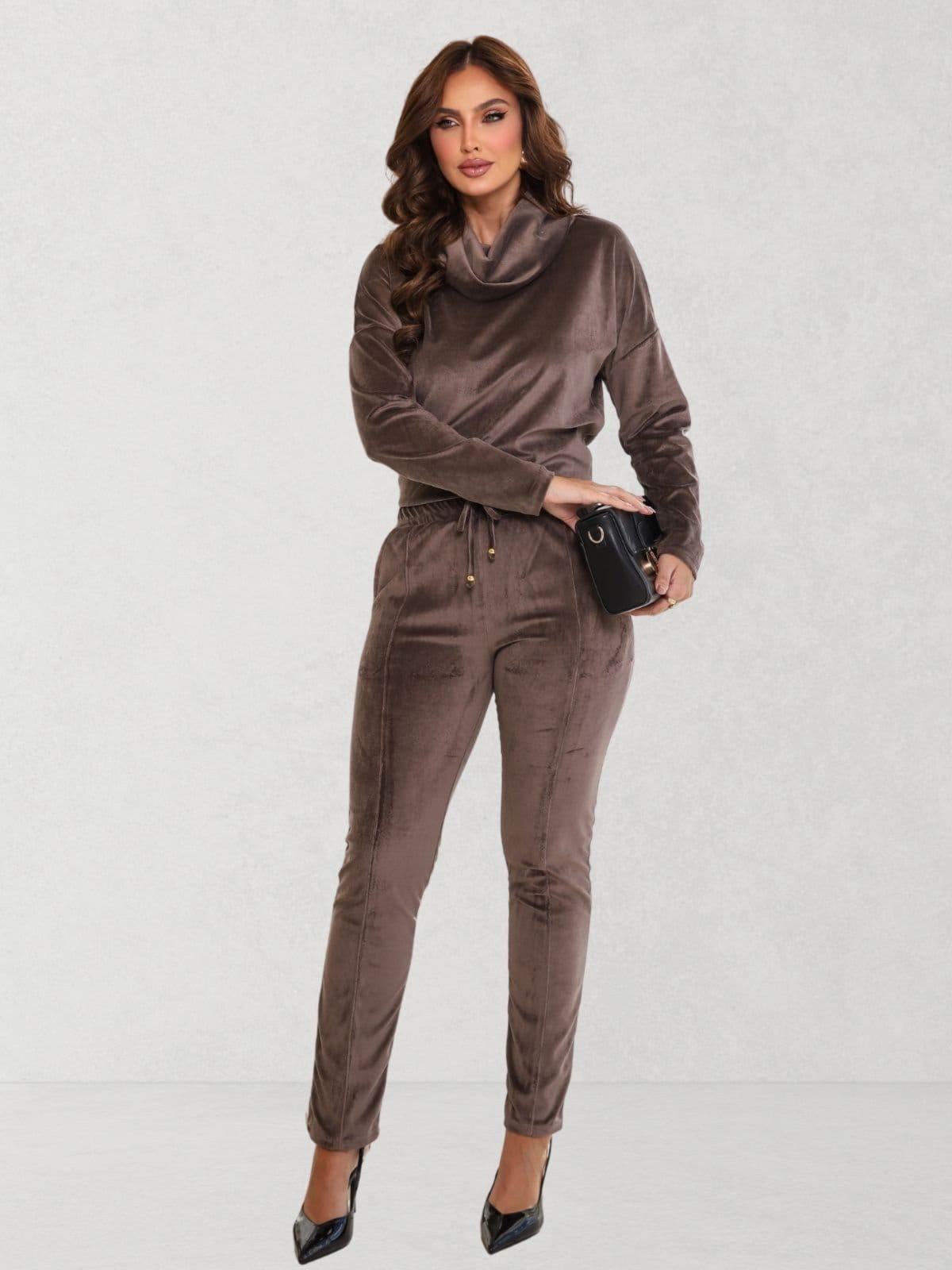 Conjunto Via Lessa Oslo Gola Degagê em Plush Chumbo