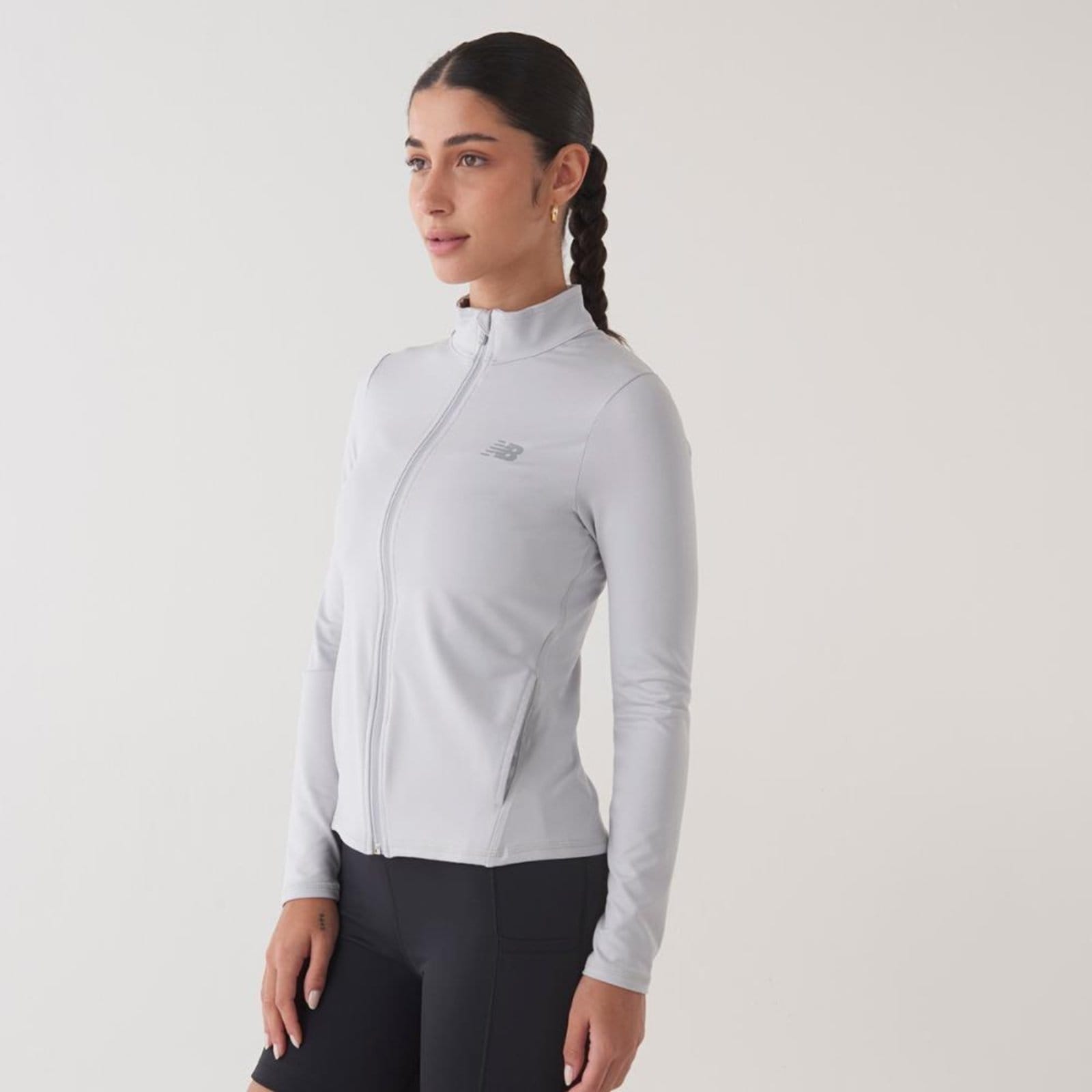 Vista 2 Jaqueta Mesclado Performance Feminina New Balance incolor