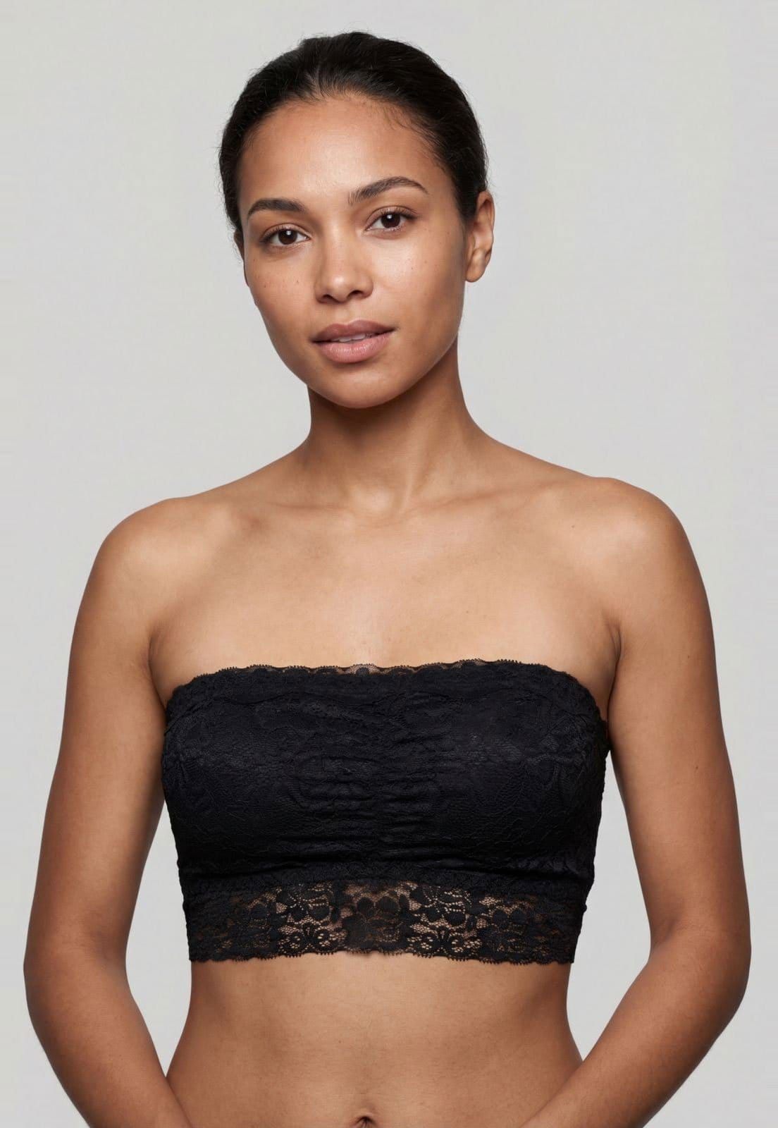 Sutiã Faixa Feminino Hope Bojo Removível Renda Preta