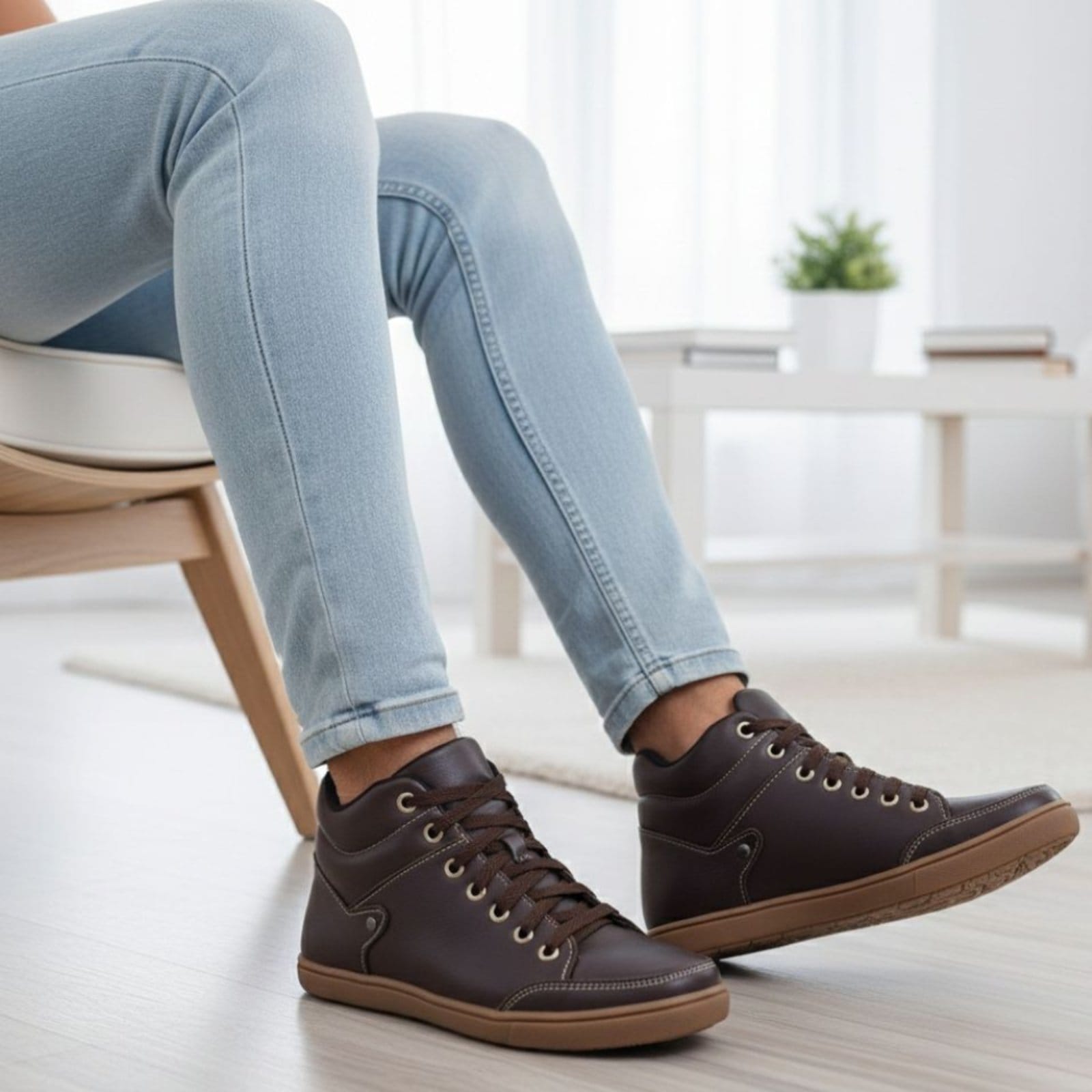 Bota Botinha Feminina Café Sem Salto Comfort