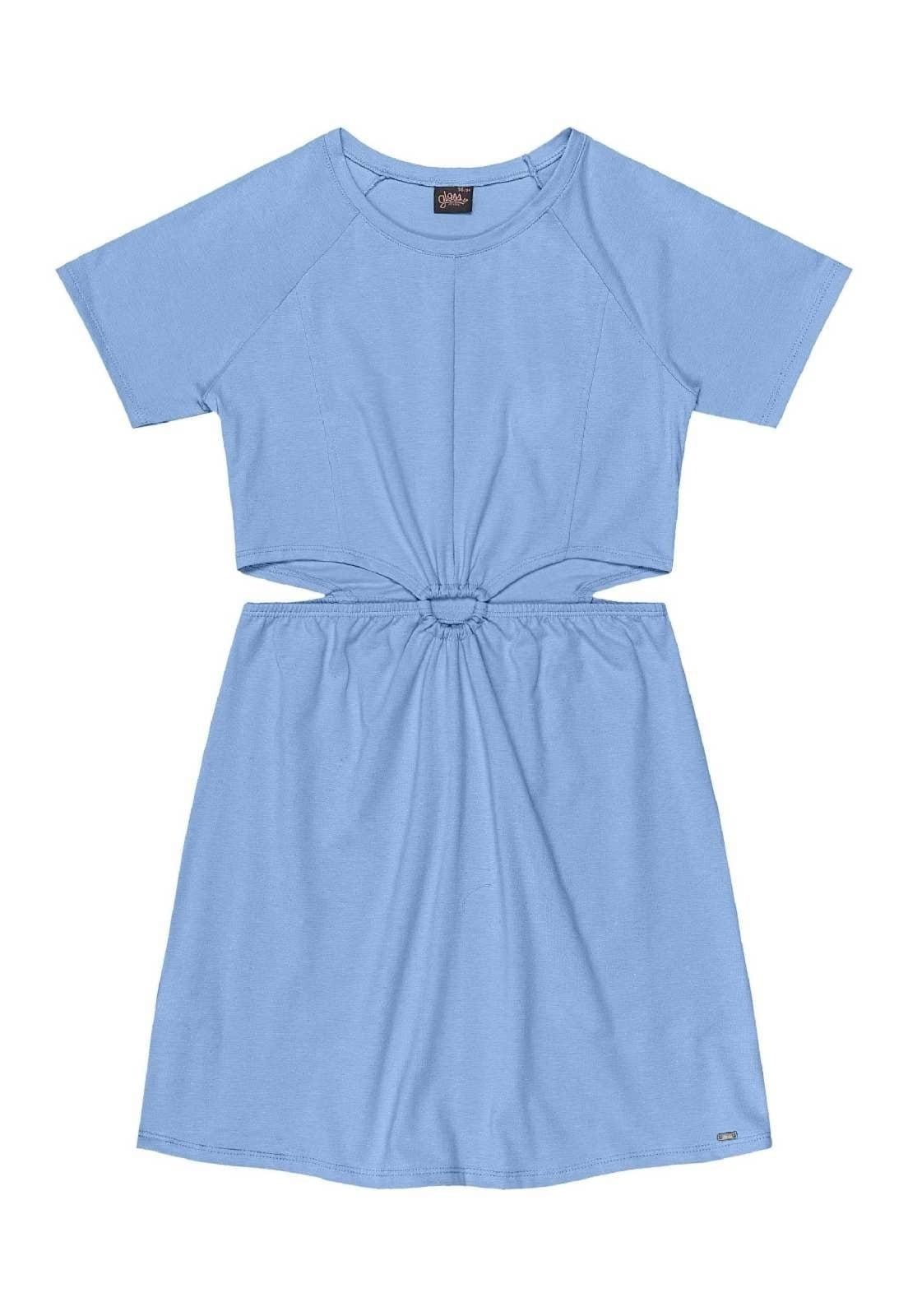 Vista 2 Infantil - Vestido com Fivela Juvenil Gloss Gloss azul