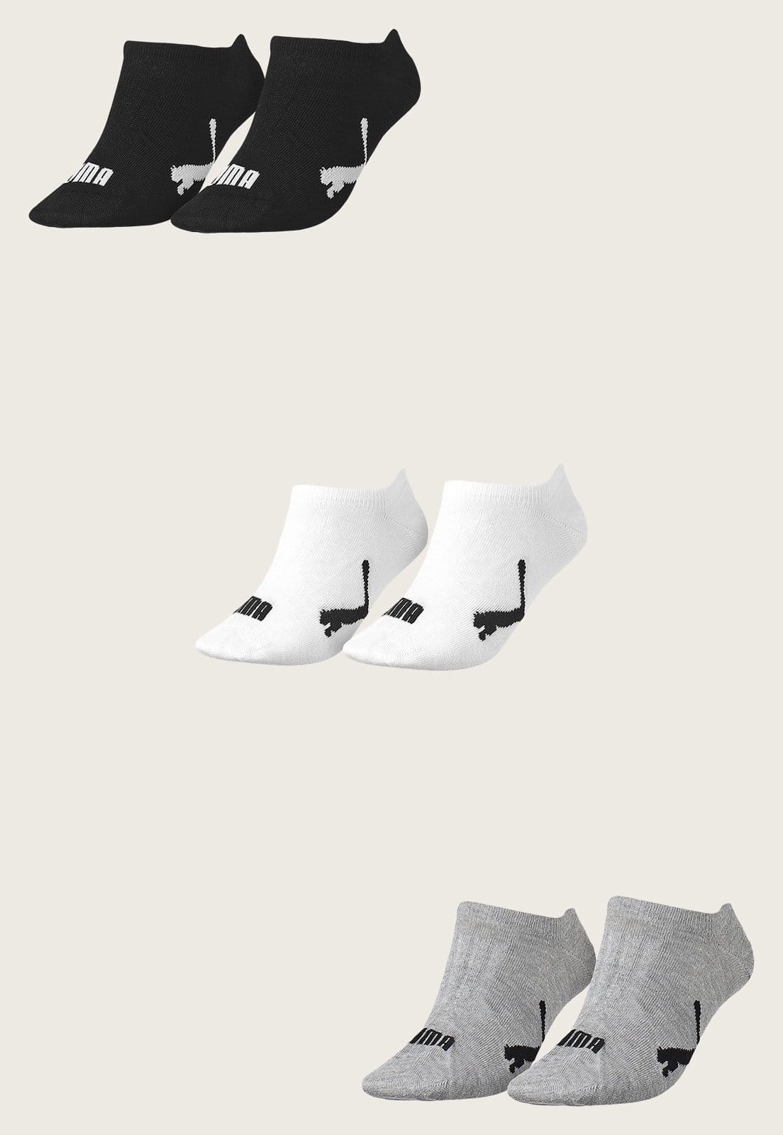 Vista 2 Kit 3pçs Meia Puma Sapatilha Esportiva Preta Puma preto