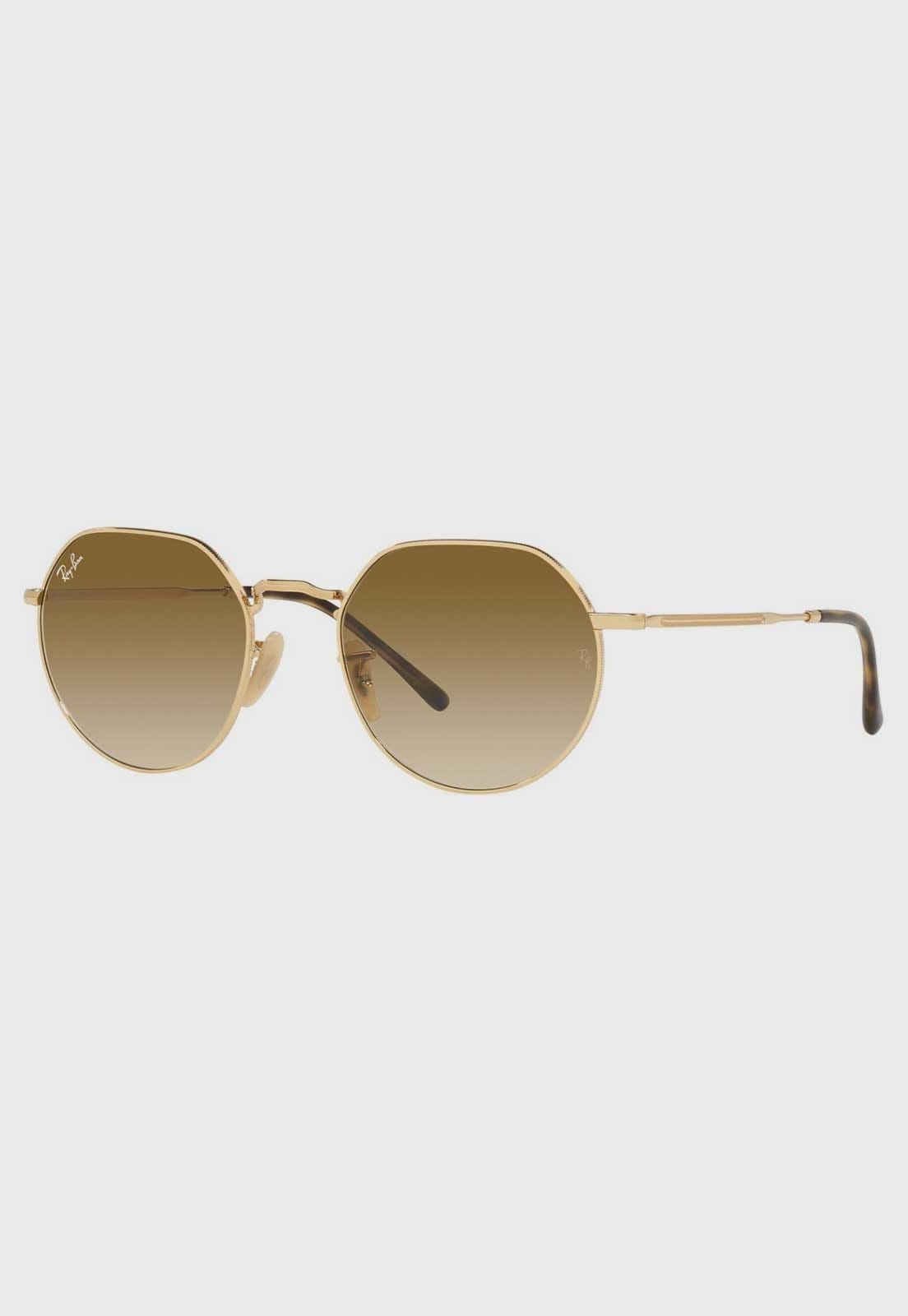 Vista principal Óculos Feminino Ray-Ban Octagonal Metal Marrom Degradê Ray-Ban dourado