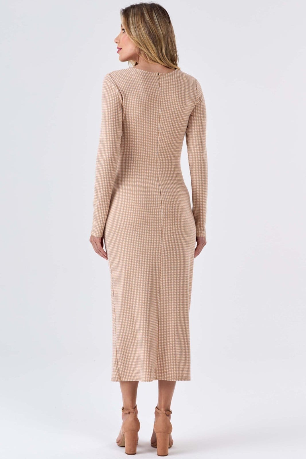 Vestido Midi PKS Jacquard Pied De Poule