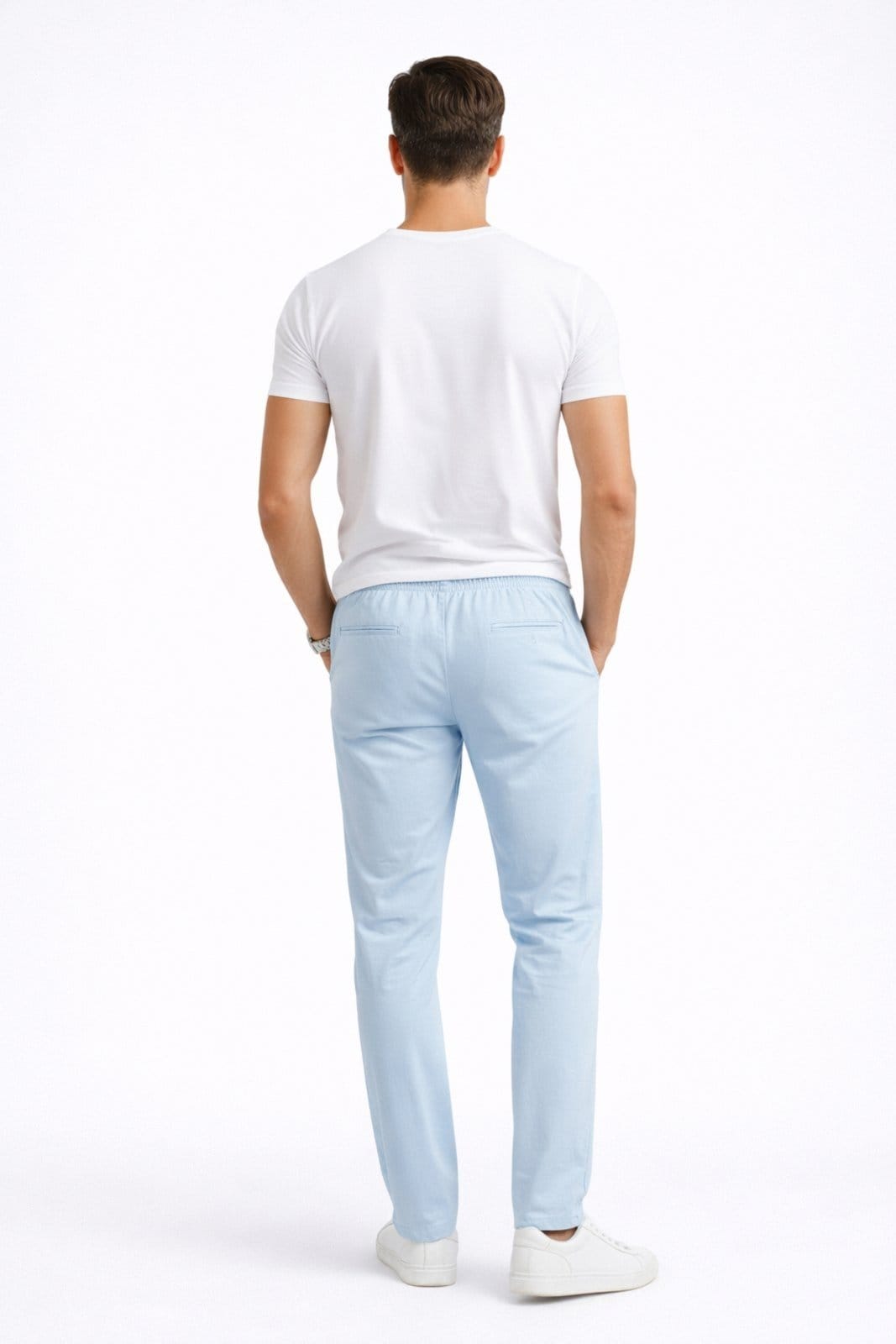 Vista 2 Calça D Bell Outlet Fashion Em Linho Claro D BELL OUTLET FASHION azul