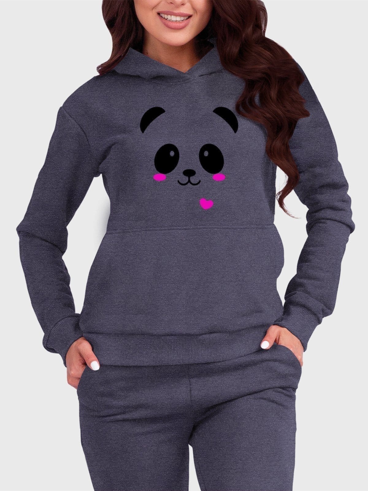 Blusa de Frio Moletom Canguru Flanelado Benellys Panda Chumbo